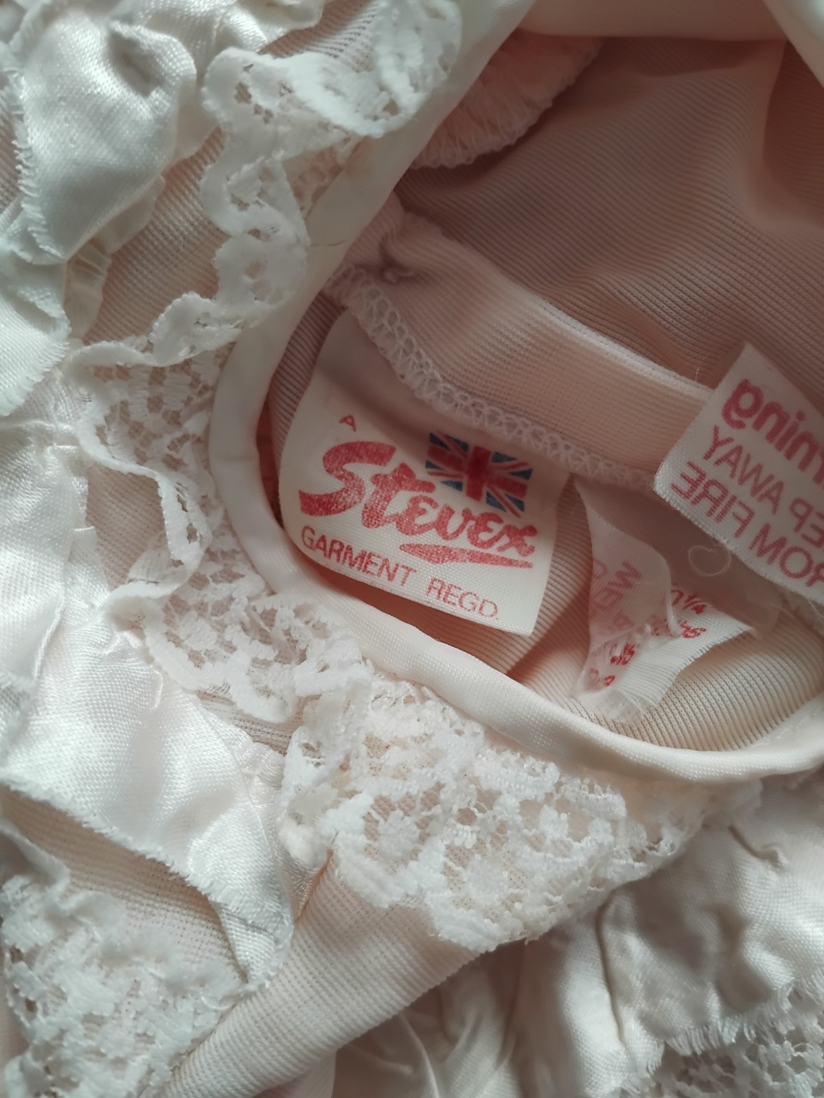Vintage Stevex Baby Christening Dress Age 12 to 18 Months Peach 100% Nylon