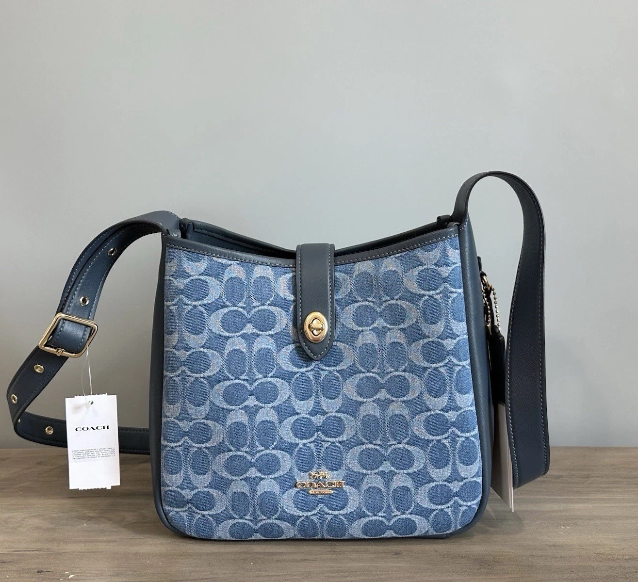 COACH Hadley Convertible Crossbody Shoulder Bag Signature Denim CDB98 Indigo NWT