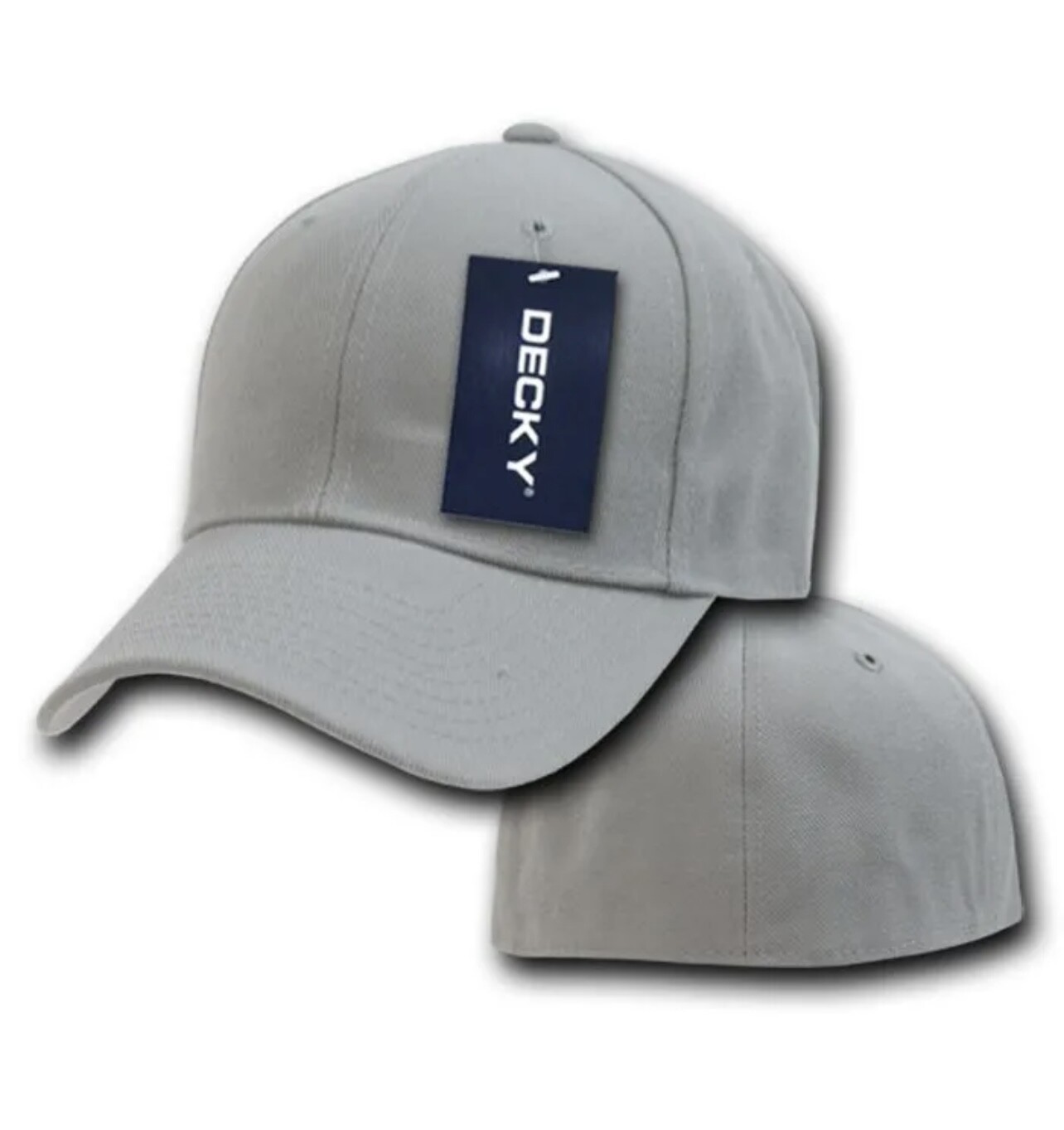 Decky 402 Plain Fitted Round Bill Caps Gray in Color