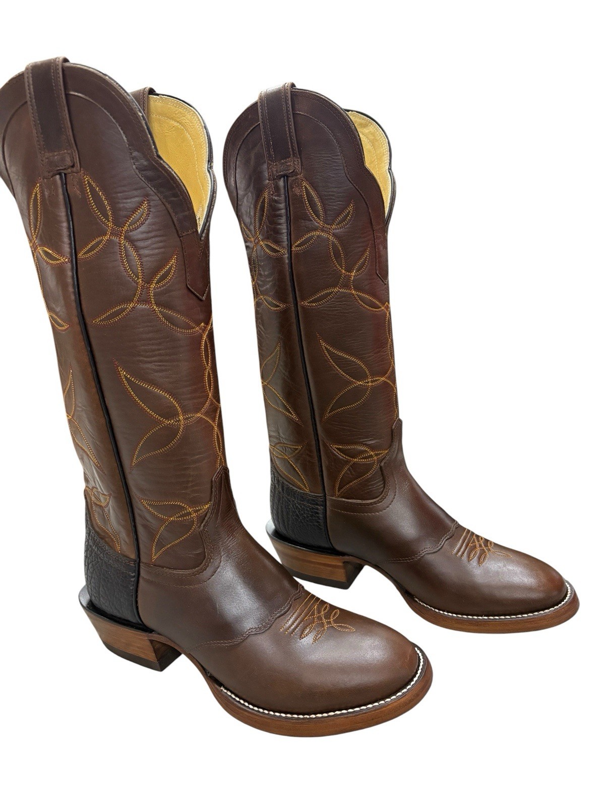 Hondo AT-5 Brown Horsebutt Finish Cowboy Boots FACTORY SECONDS