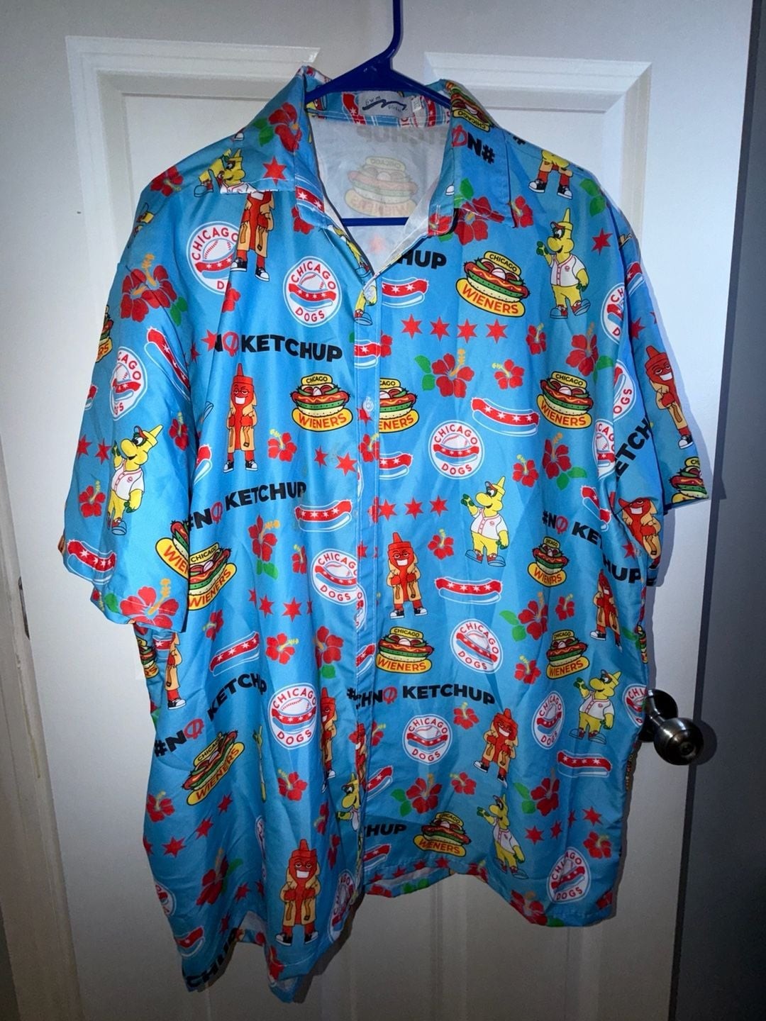 BWM Global Chicago Dogs ‘No Ketchup’ All-Over Print Short Sleeve Button-Up Shirt