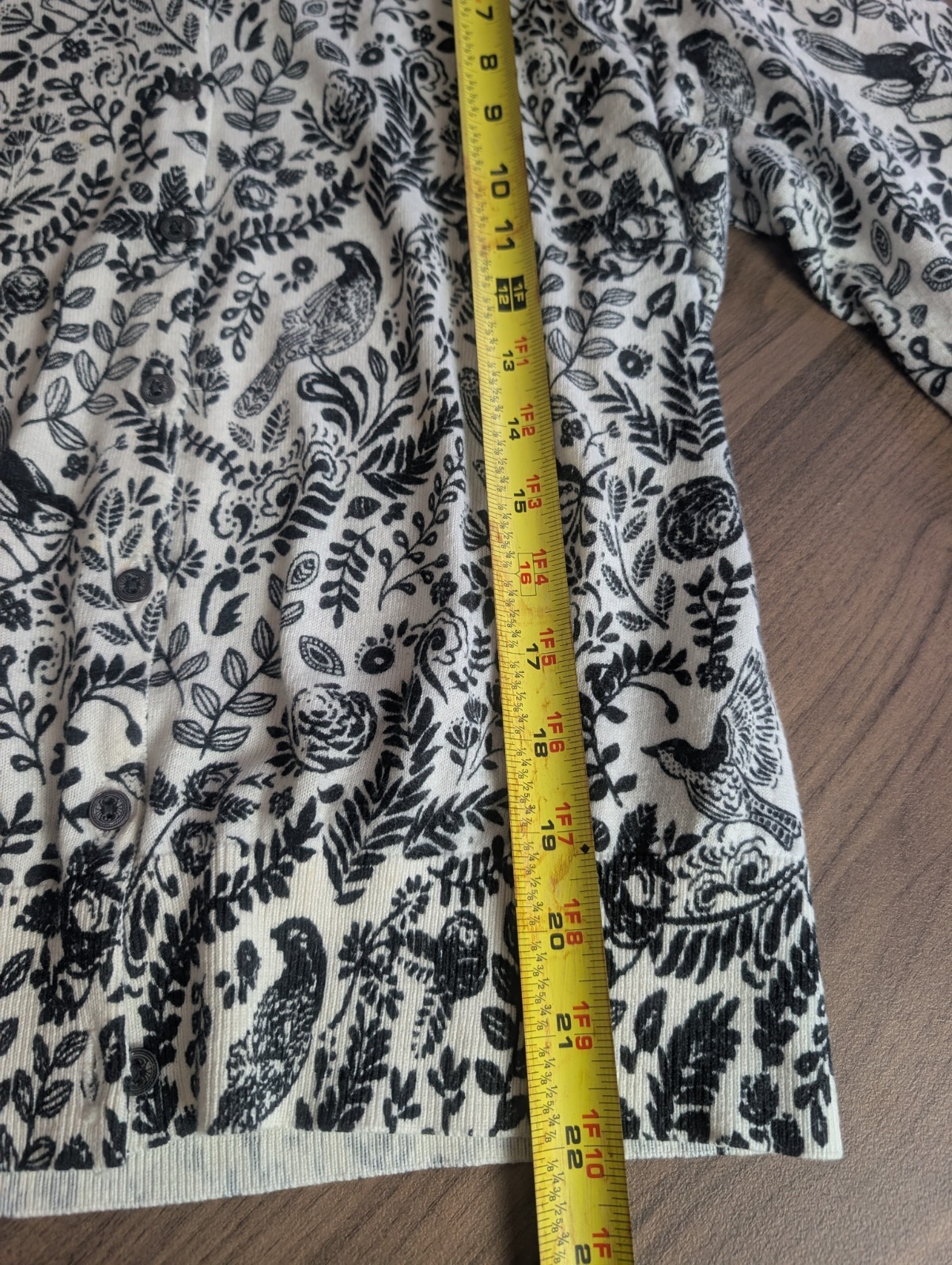 J. McLaughlin Bird Botanical Print Cardigan Sweater Women L Cottagecore…
