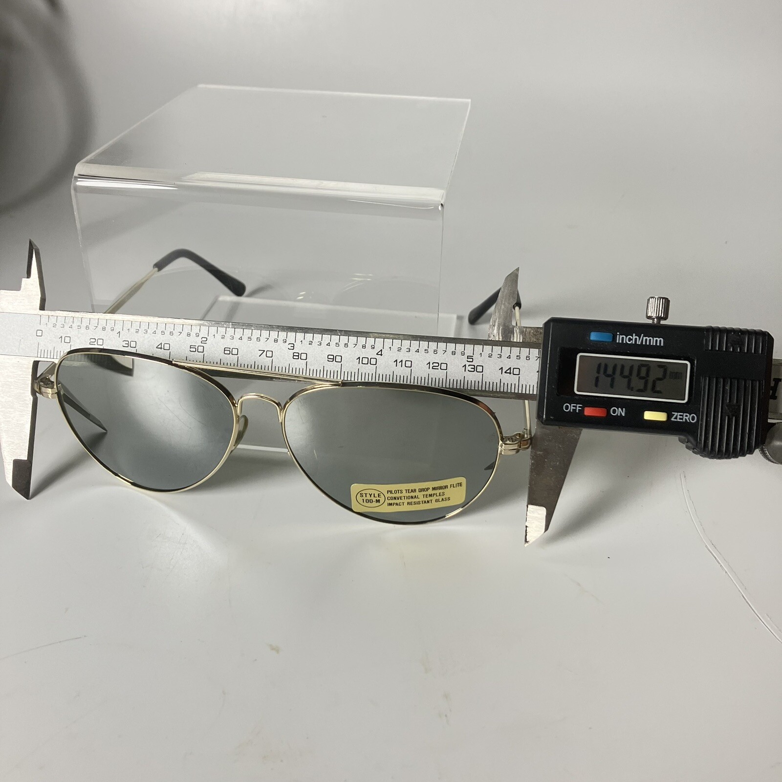 NOS Aviator Tear Drop Dark sunglasses Japan flight Glass Lens 70s/80s 100-s VTG