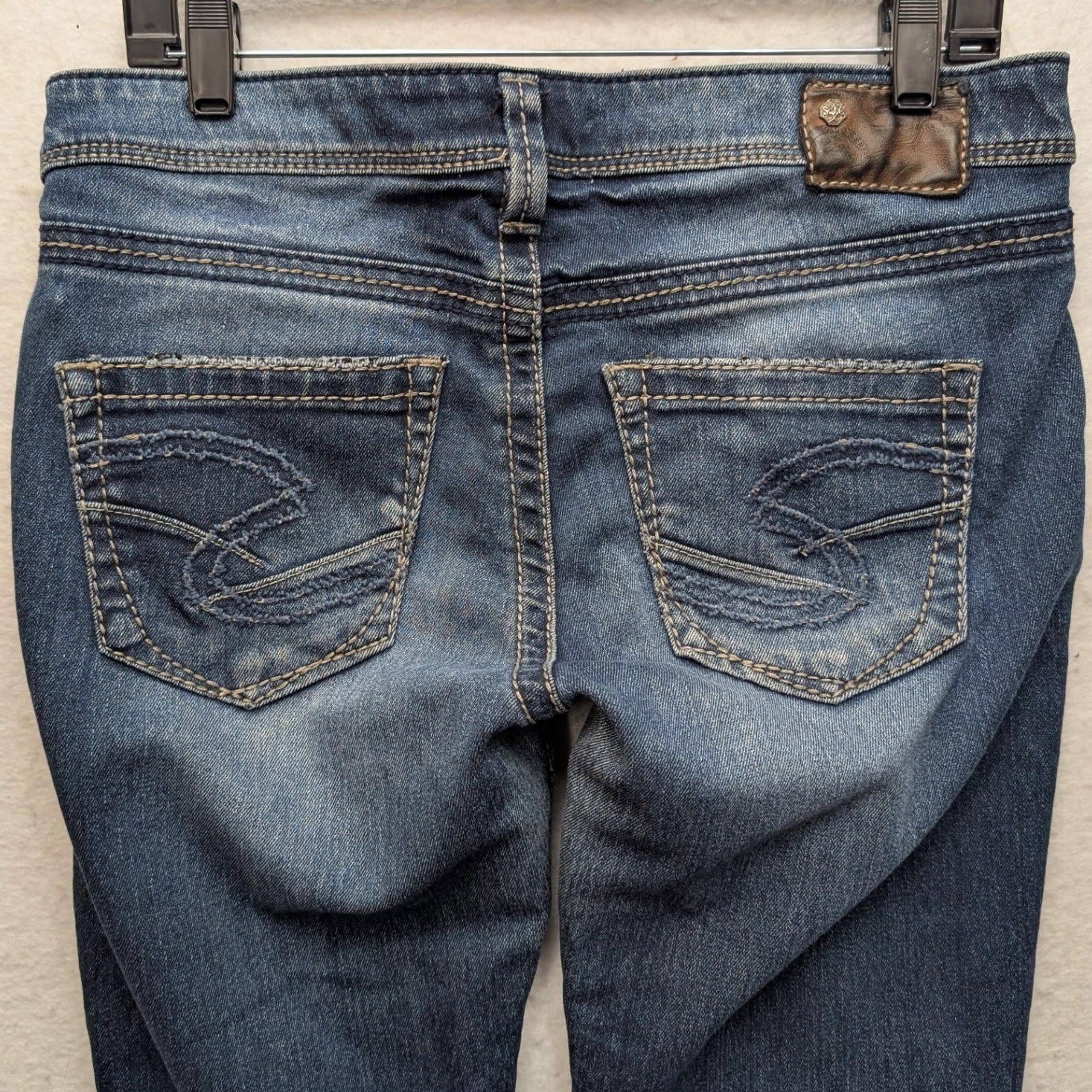 Silver Jeans Co Kelli Boyfriend Womens 28×31 Dark Wash Contrast Stitching