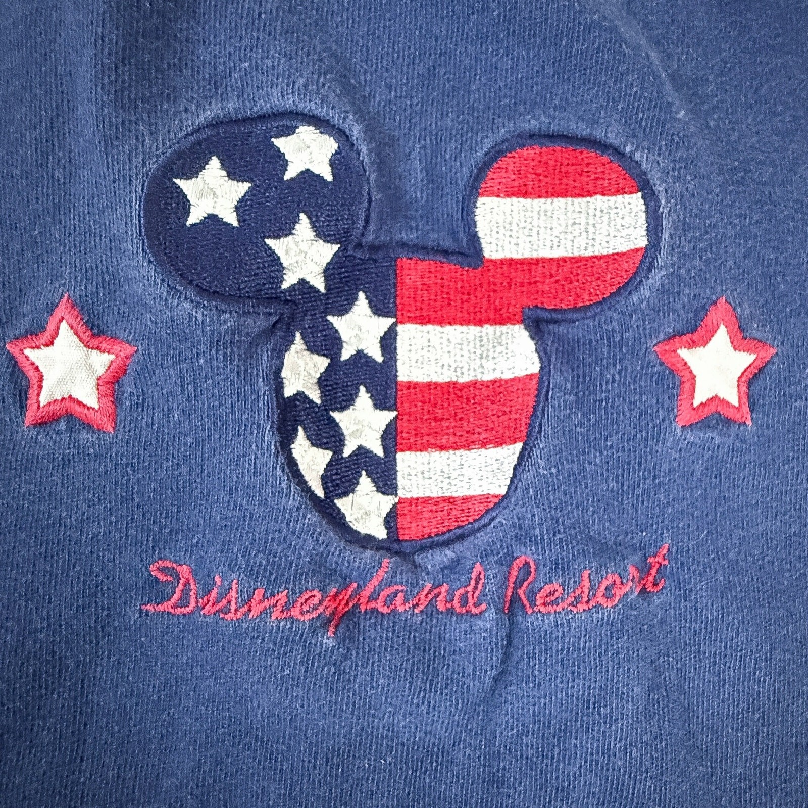 Disneyland Resort Mickey Mouse USA Flag Tee Blue Patriotic S/M Made in Turkey