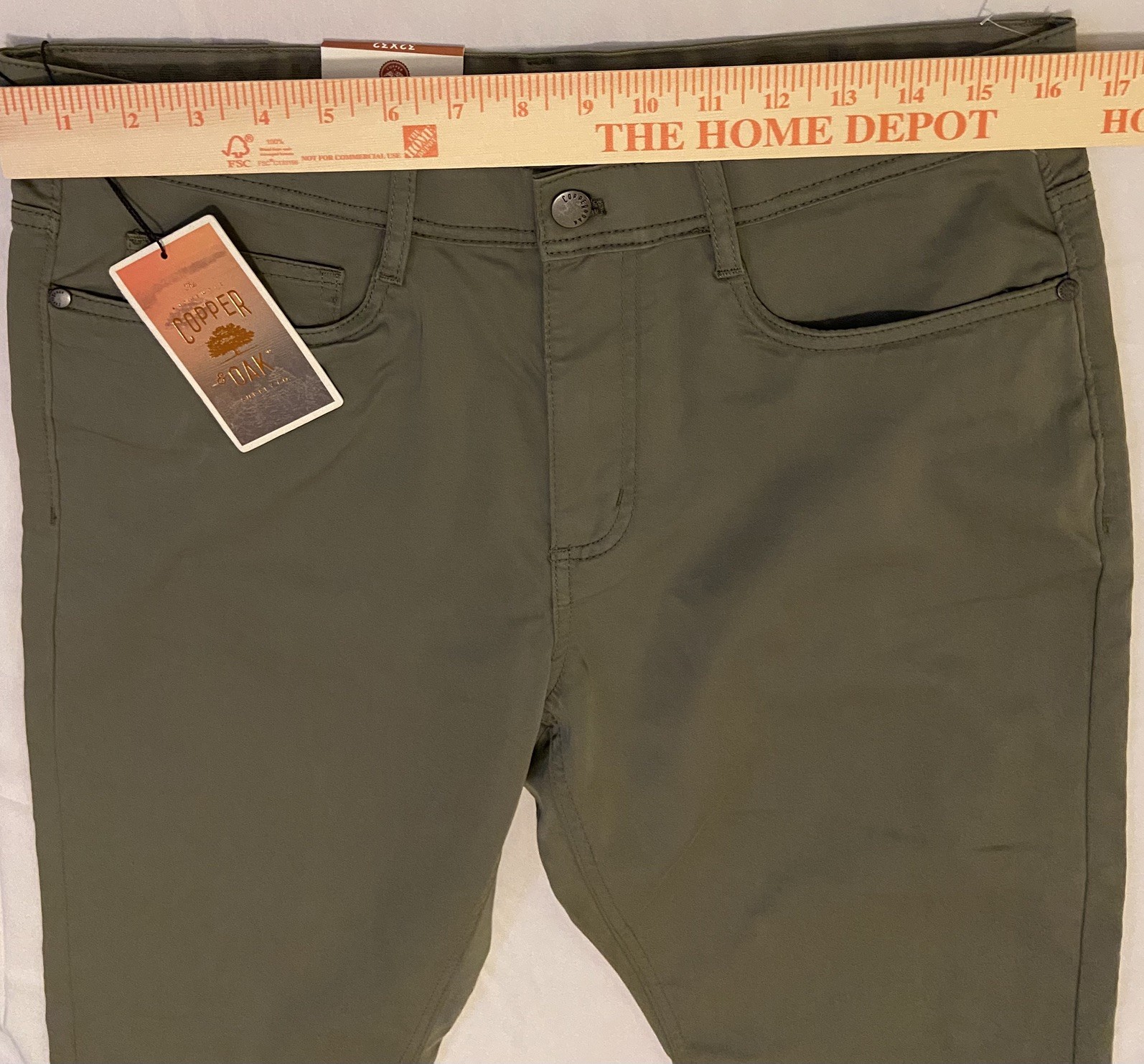 Copper & Oak NWT Men’s 32×32 Flex-Comfort 5-Pocket Pants Olive Green NWT $65