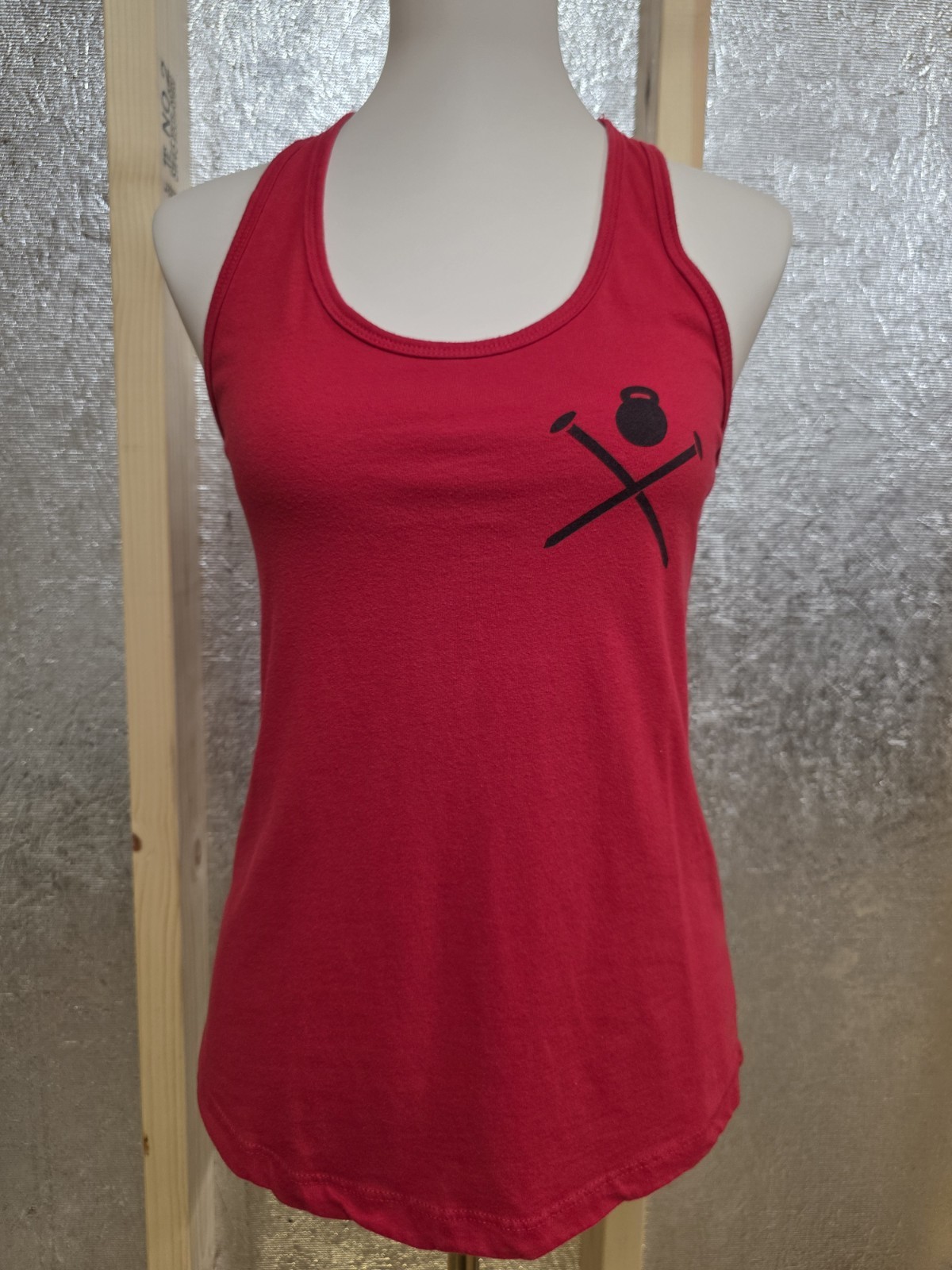 Next Level Womens Tank Red Size Medium Athletic Sleeveless