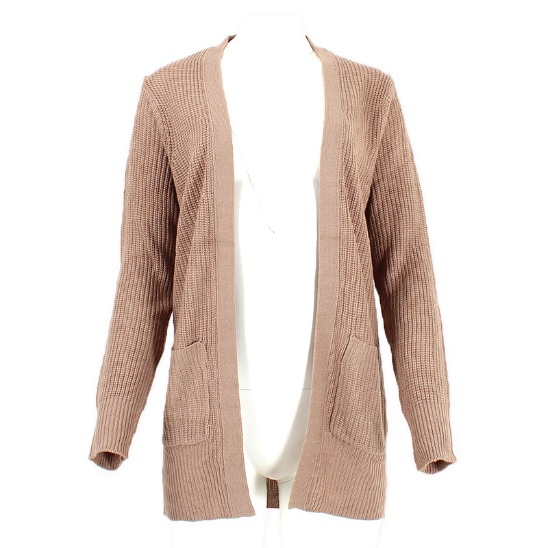 Women’s Open Front Knit Cardigan Sweater with Pockets
