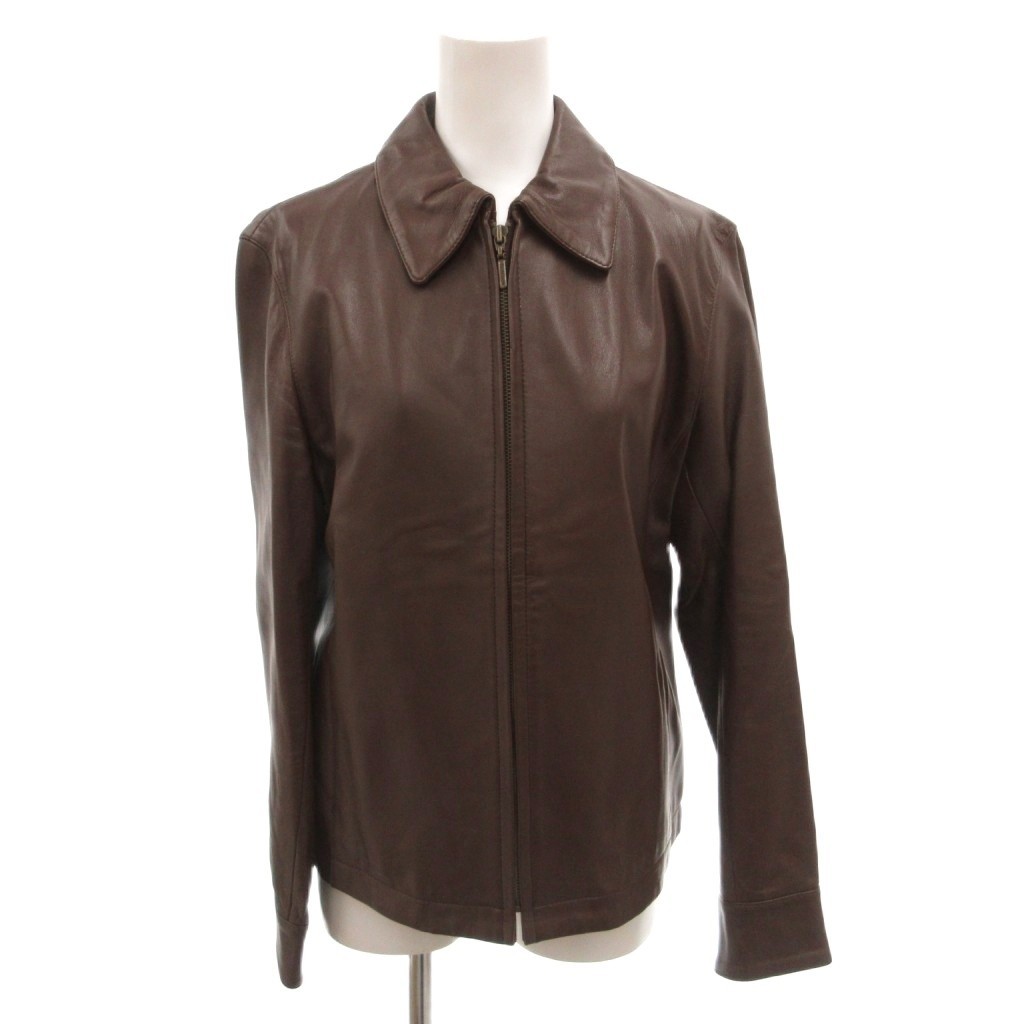 Paul Stuart Lamb Leather Jacket Blouson Womens Size 9 US 6 22in (56cm) Excellent