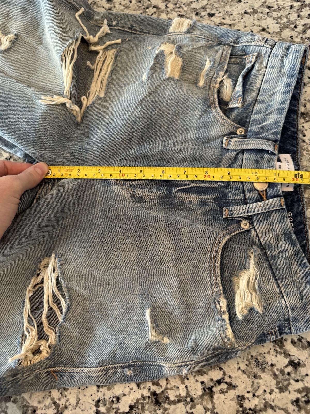 Good American Good ’90s Relaxed Mid Rise Baggy Distressed Jeans NWOT Size 00/24