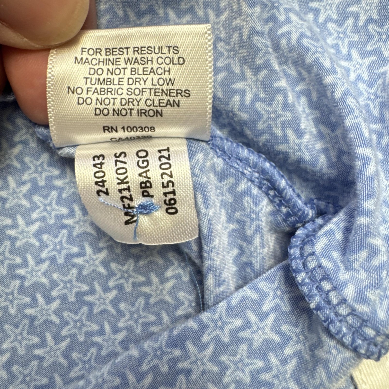 Peter Millar Polo Shirt Mens XL Blue Seaside Star Print Golf Stretch N22AK075