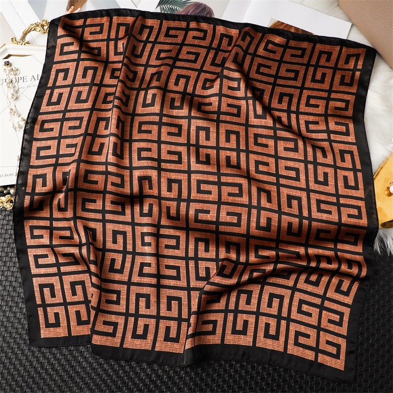100% Silk-Feel Polyester Scarf 70x70cm Women’s Square Neck, Head, Hair Wrap