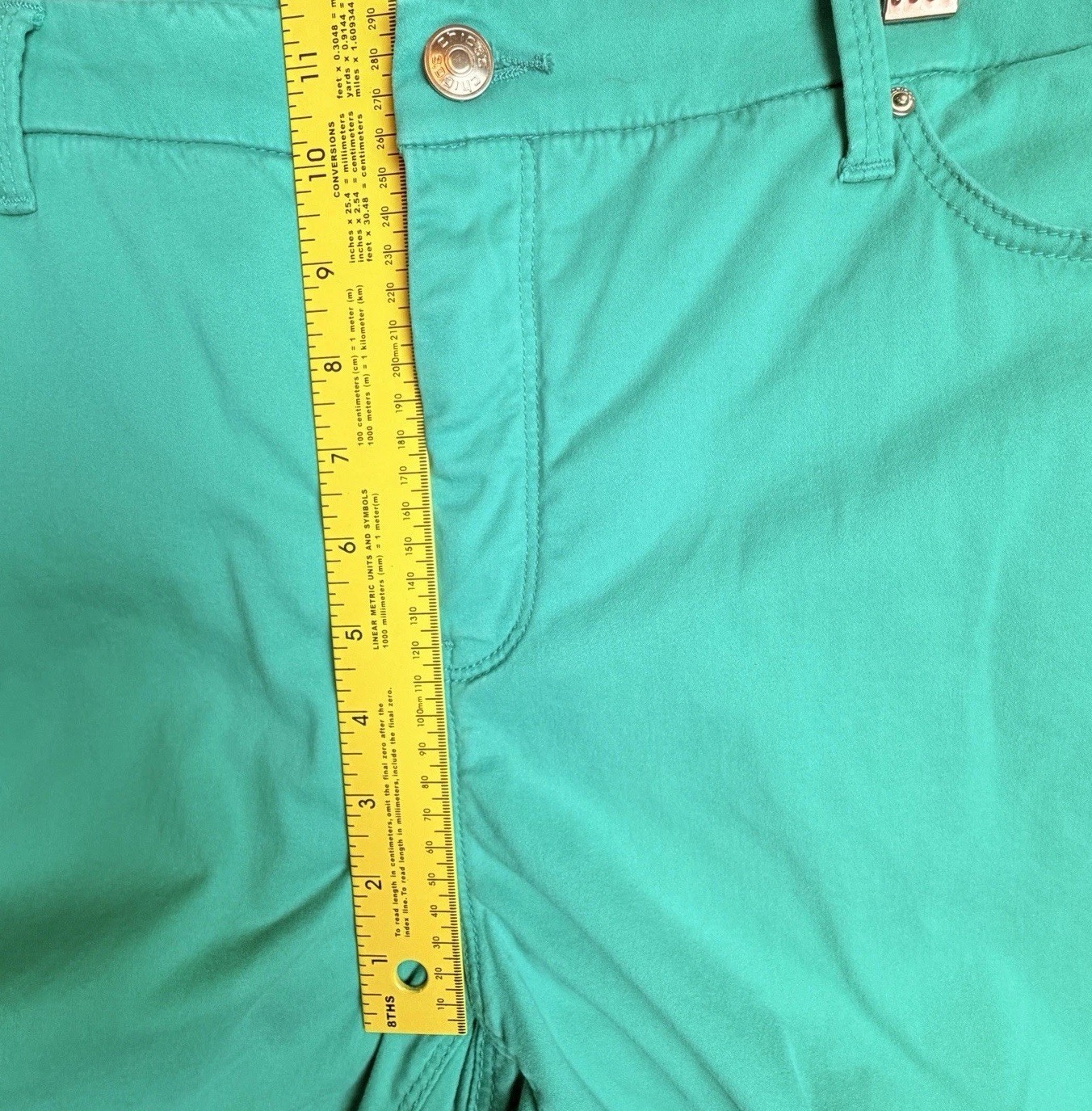 Chicos So Slimming Crop Capri Pants Womens 2.5 Tropical Green Stretch Resort