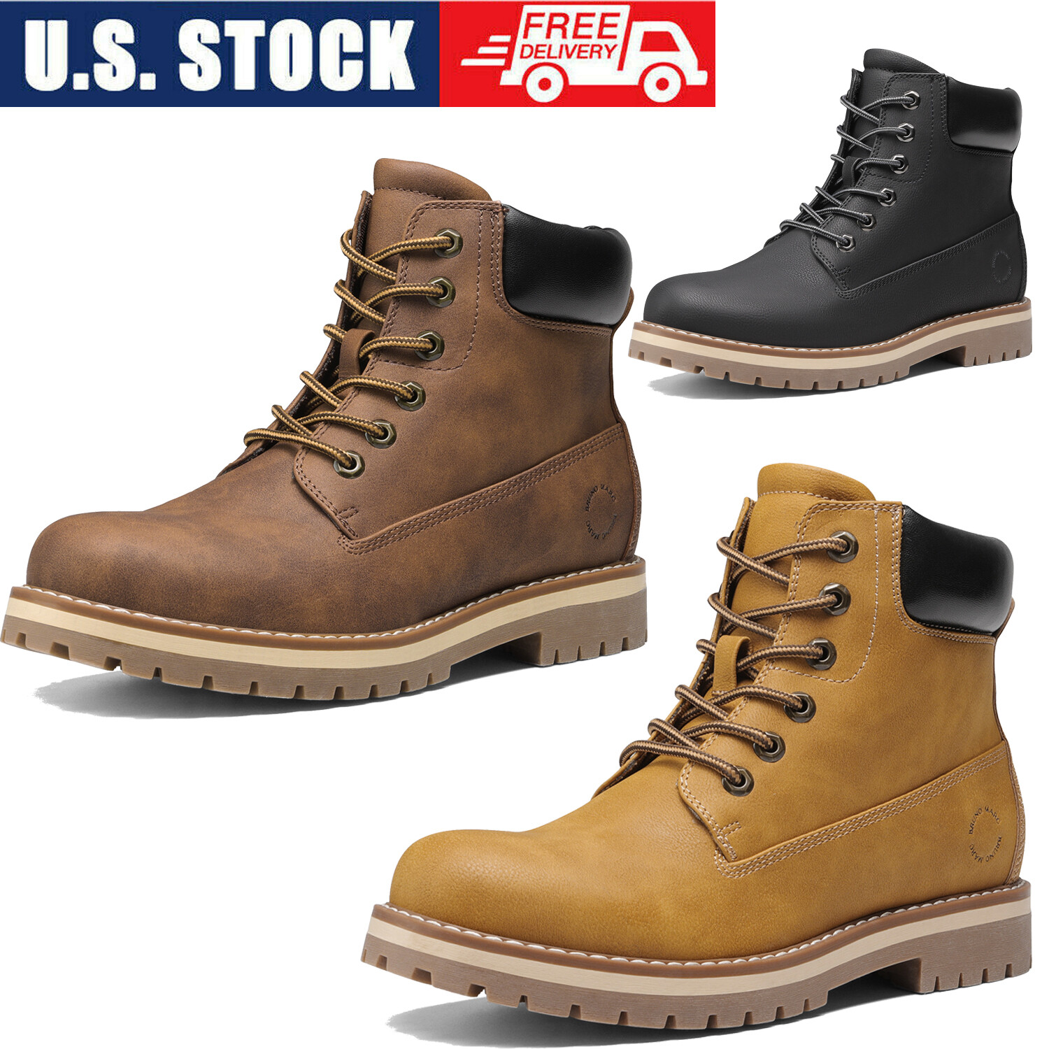 New Men’s Classic Winter Fall Boots Lace-Up Outdoor Work Boots US Size 6.5-15