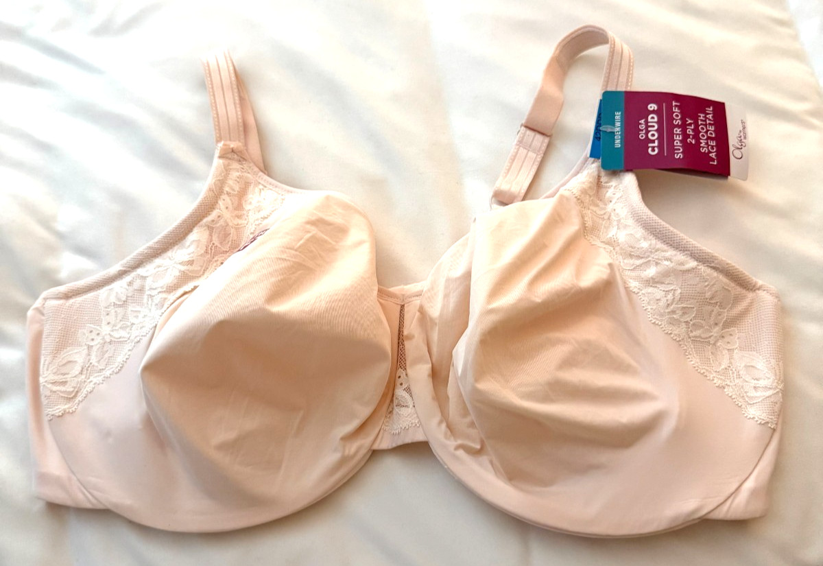 Olga Cloud 9 GI8961A Underwire Minimizer Lace Detail Bra Pink Size 42DDD NWT
