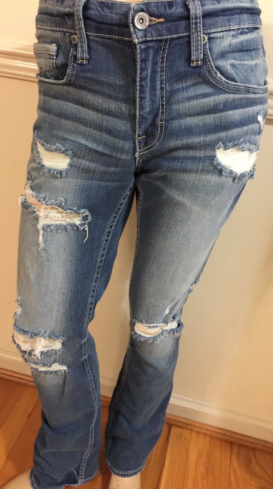 BKE Men 29×34 Jake Blue Jean 99% Cotton 1% Spandex Flex ABP15298 Distressed