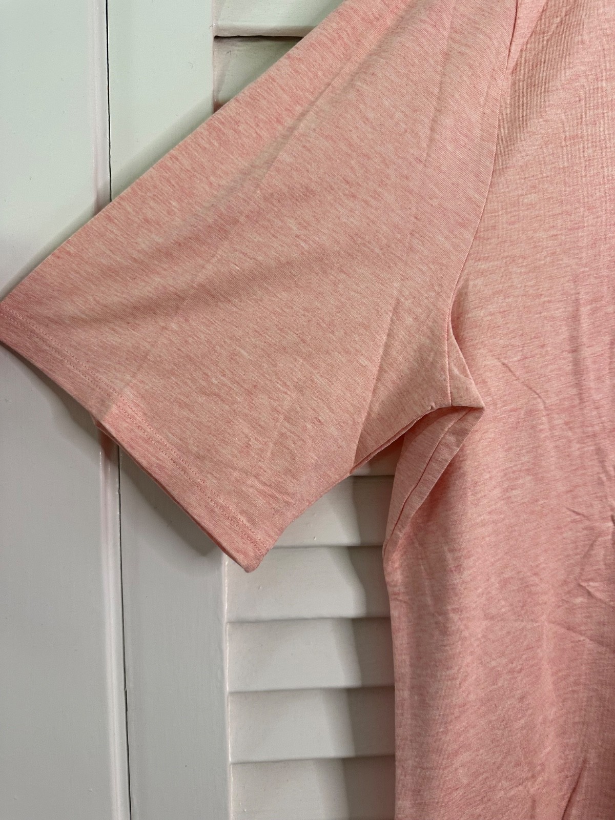 Garnet Hill Size XL Heather Pink Organic Pima Cotton Tencel Blend Knit Shirt