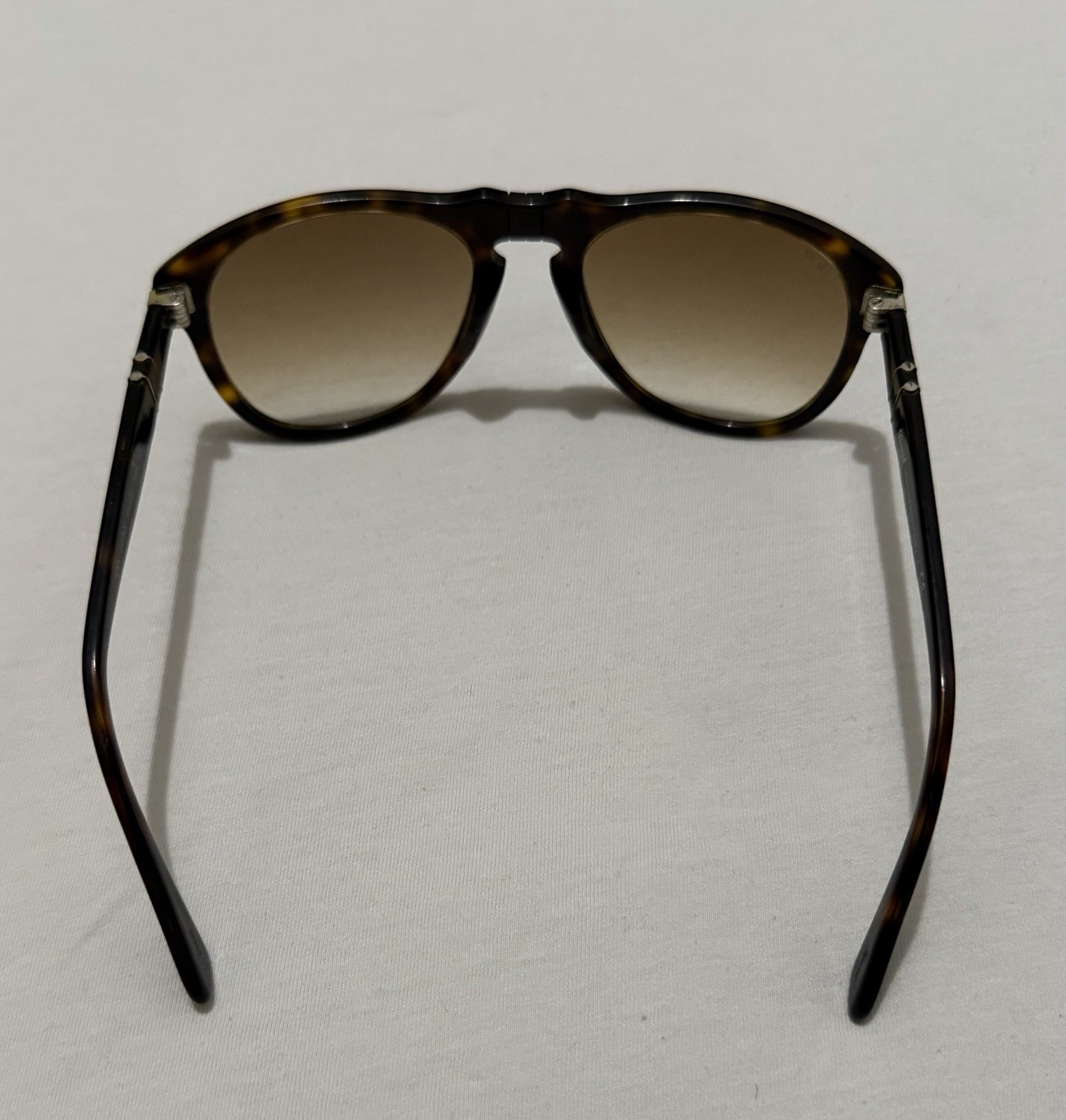 Persol 649 Round Tortoise Shell Brown Frame Gradient Brown Lens 140mm