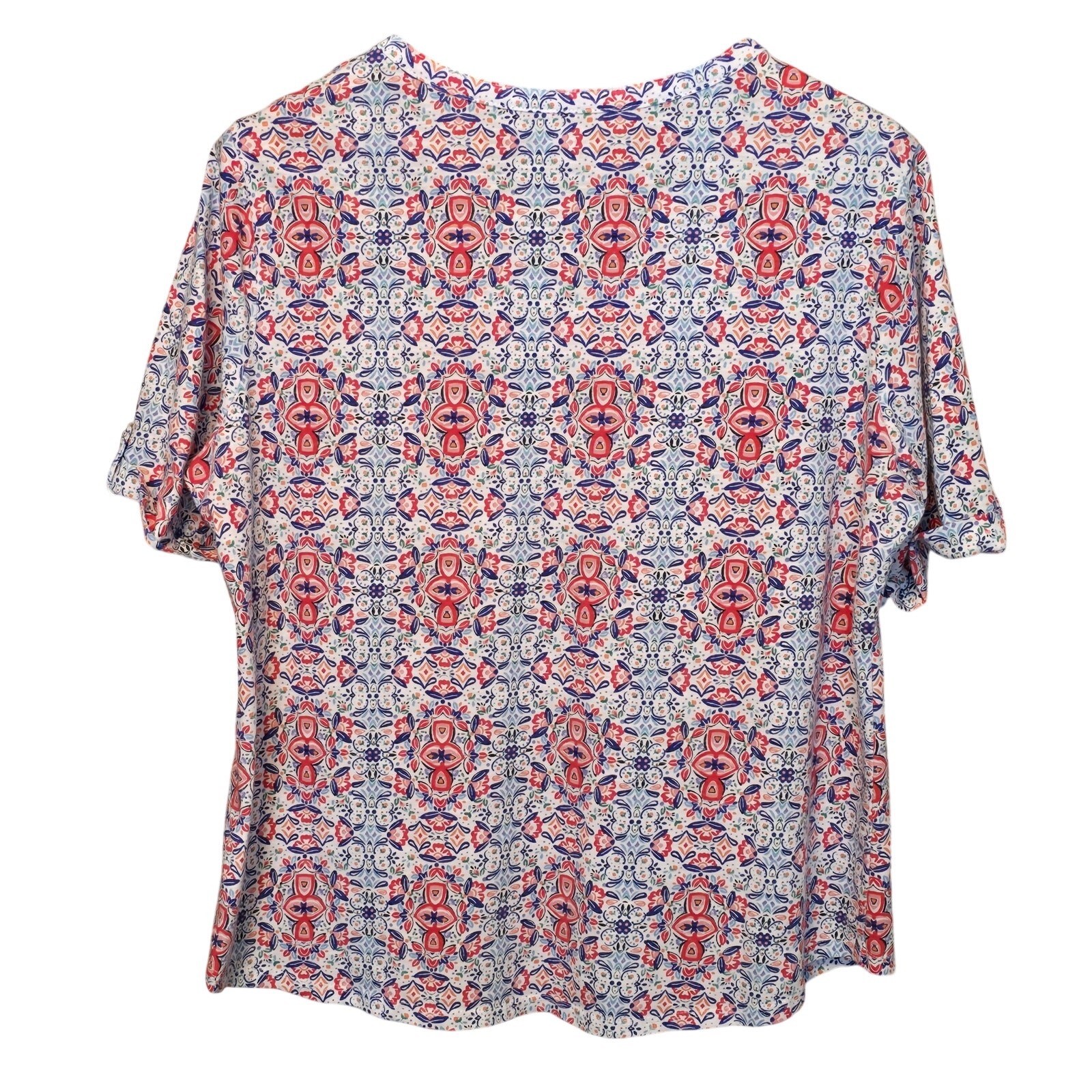 Croft & Barrow Top Womens Plus Size XXL Multicolor Short Sleeve Stretch Colorful