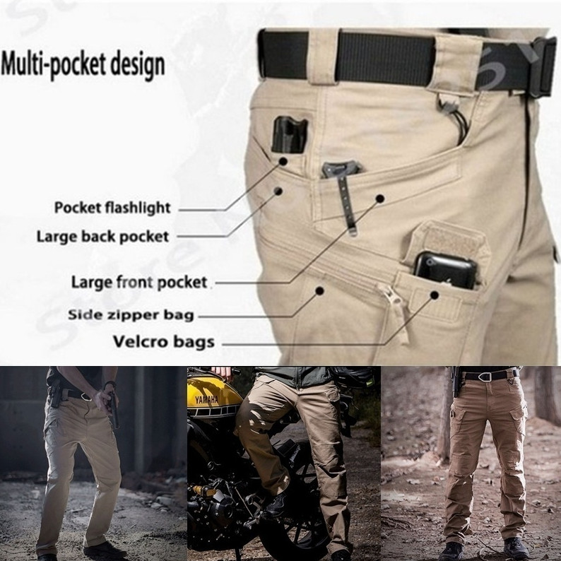 Mens Tactical Cargo Pants Work Pants Combat Outdoor Waterproof Hiking Trousers
