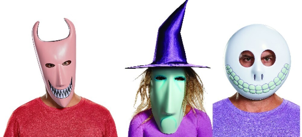 Nightmare Before Christmas Lock Shock and Barrel PVC Masks
