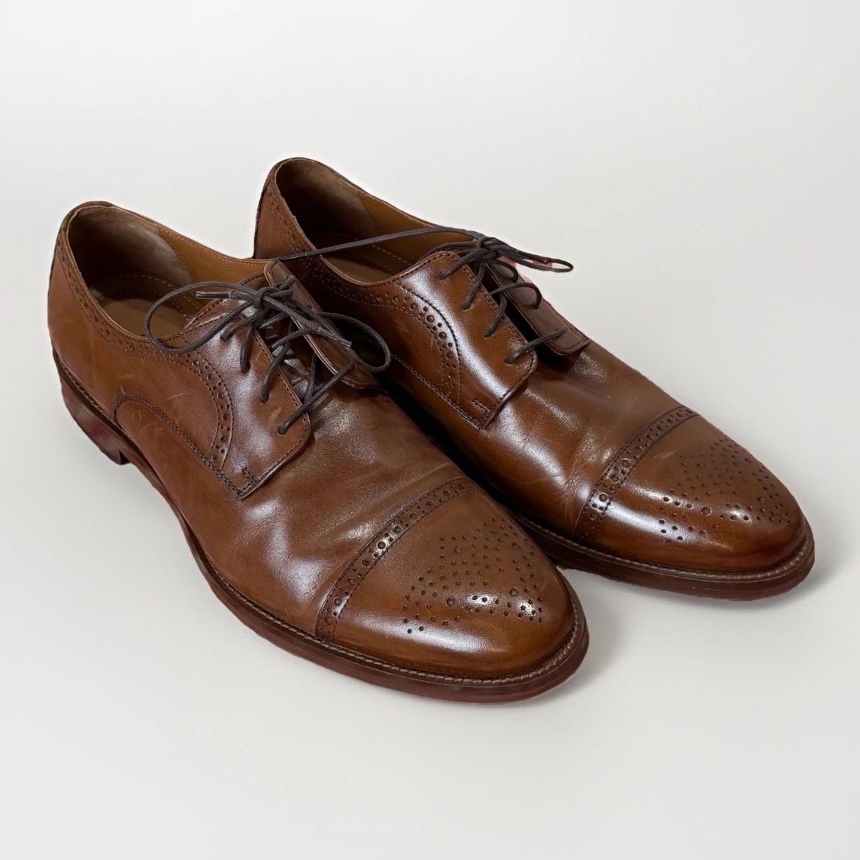 Johnston & Murphy Men’s Conard 2.0 Cap Toe Oxford Brown Leather 10.5
