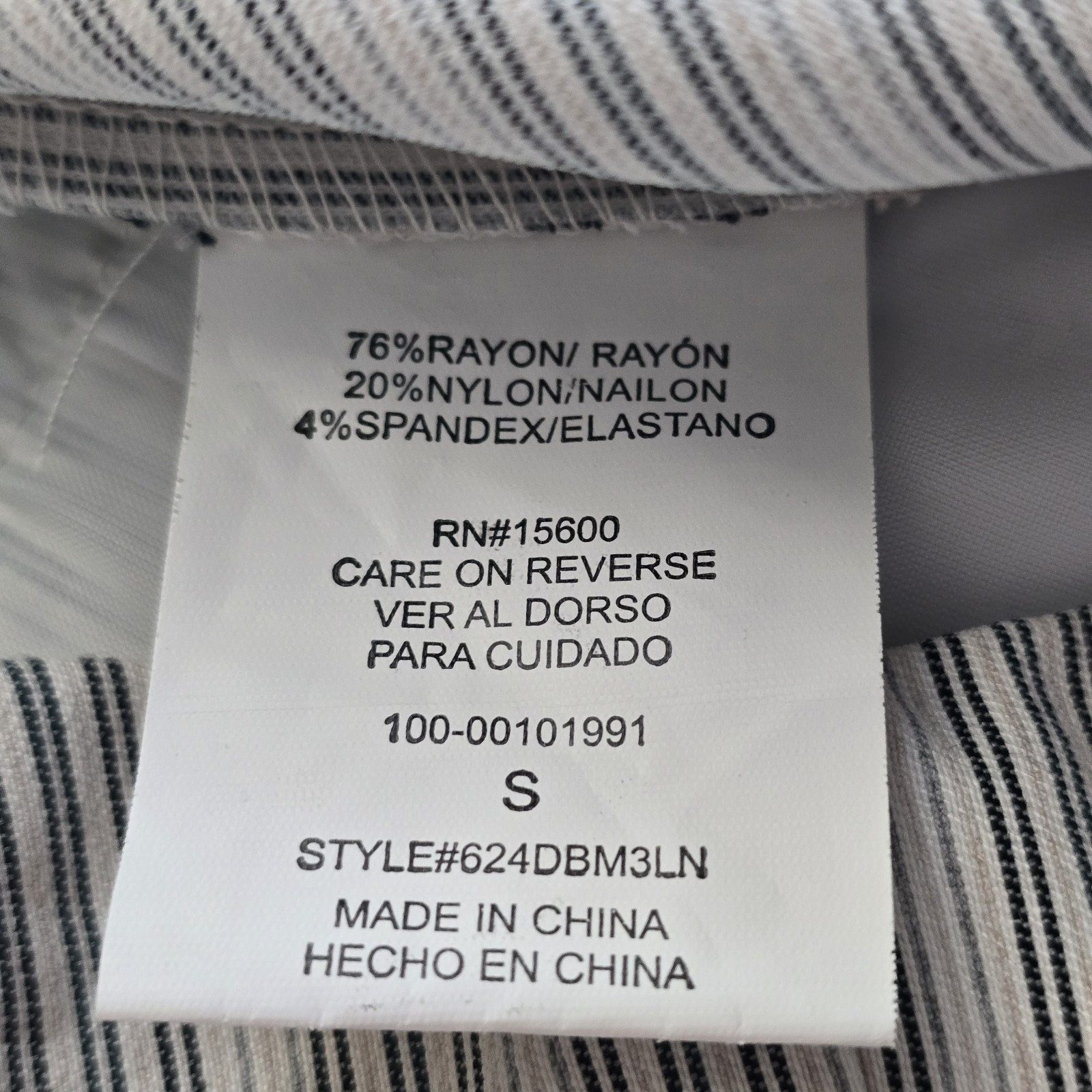 Leighton Wms 2 Multi Color Striped Rayon Nylon Spandex Pants B70