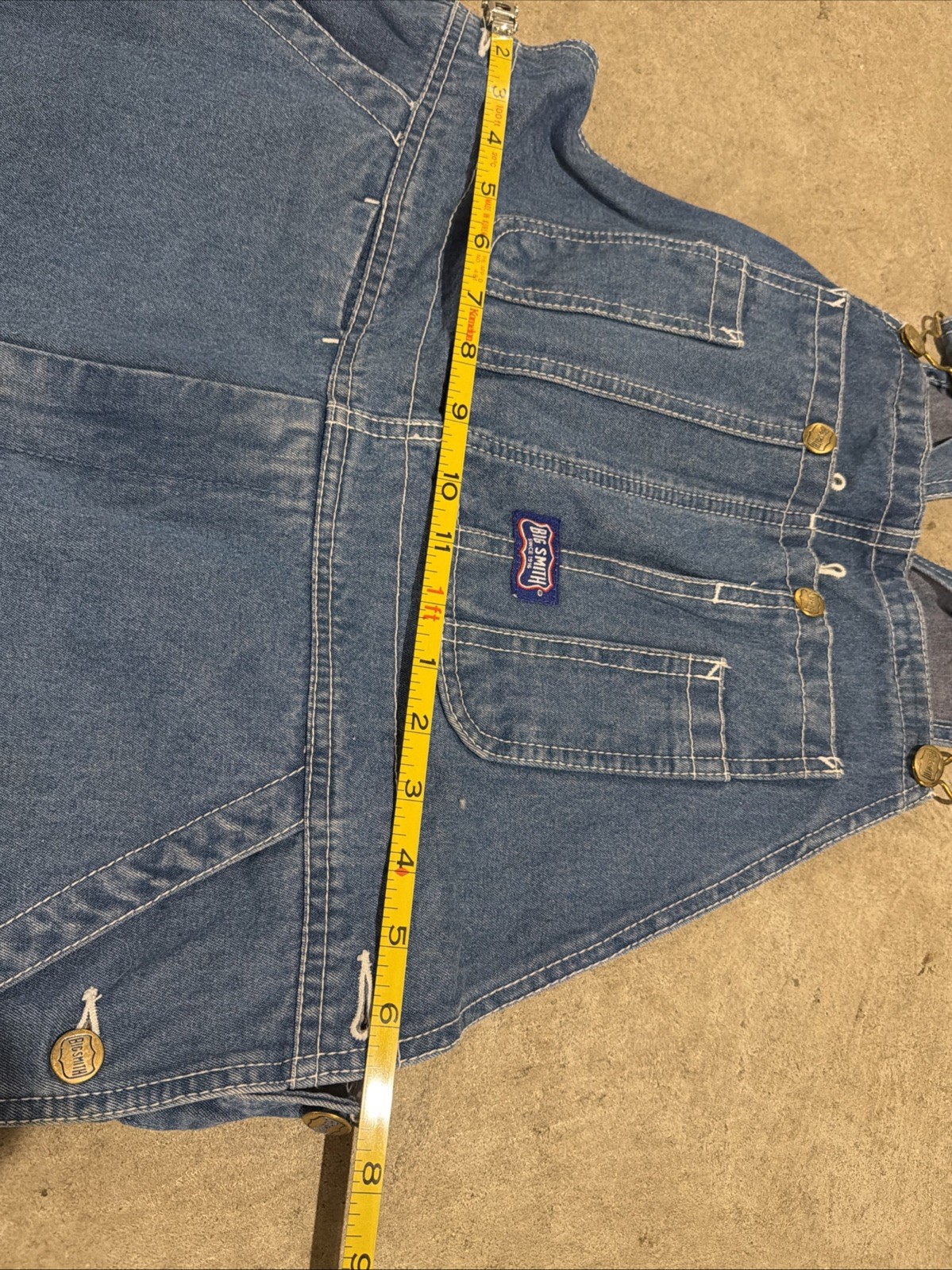 Big Smith Vintage Denim Overalls Worker Size 38×30 Blue Jean Bib Farmer Workwear