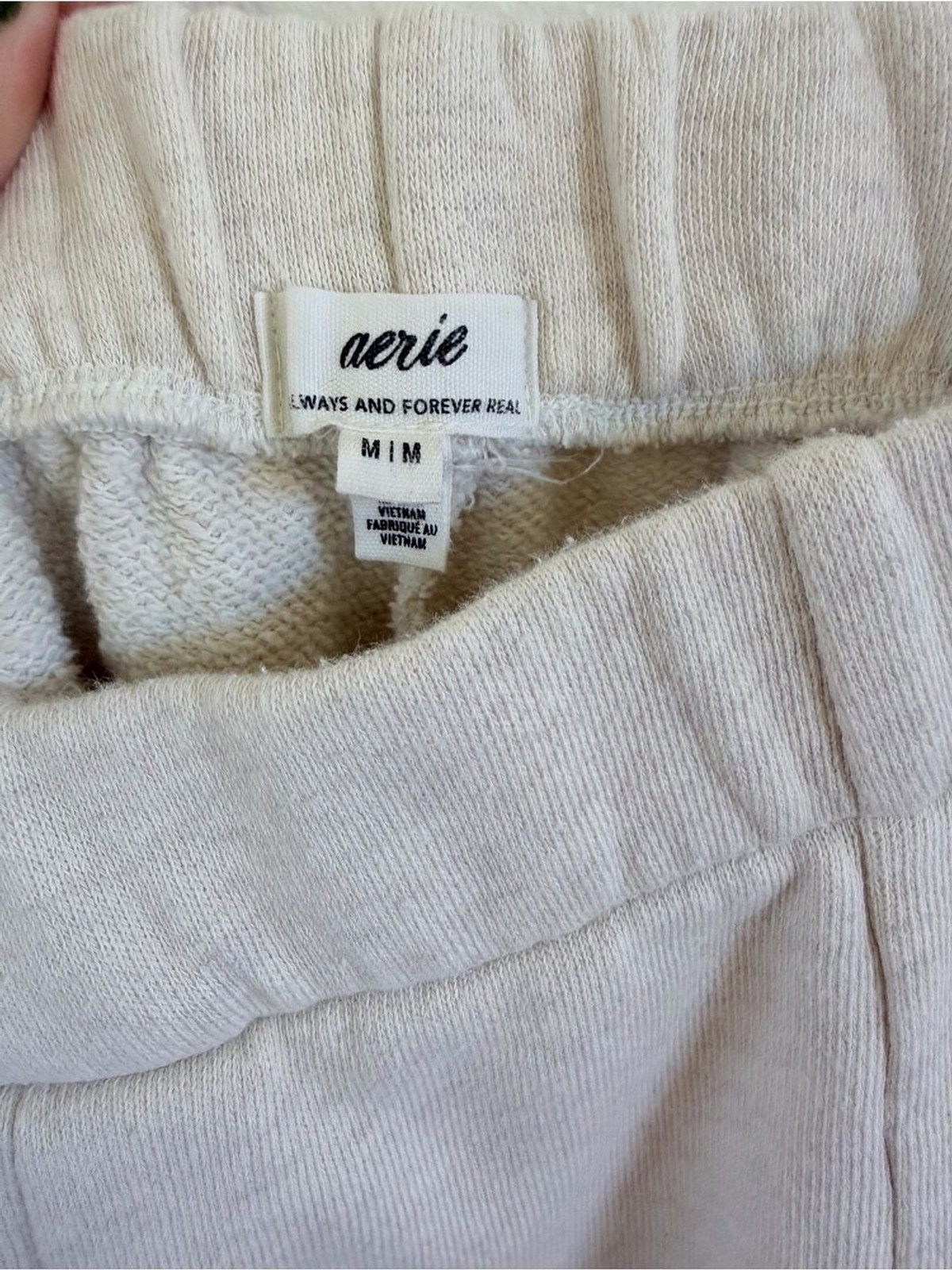 aerie Cream Wide-Leg Lounge Pants