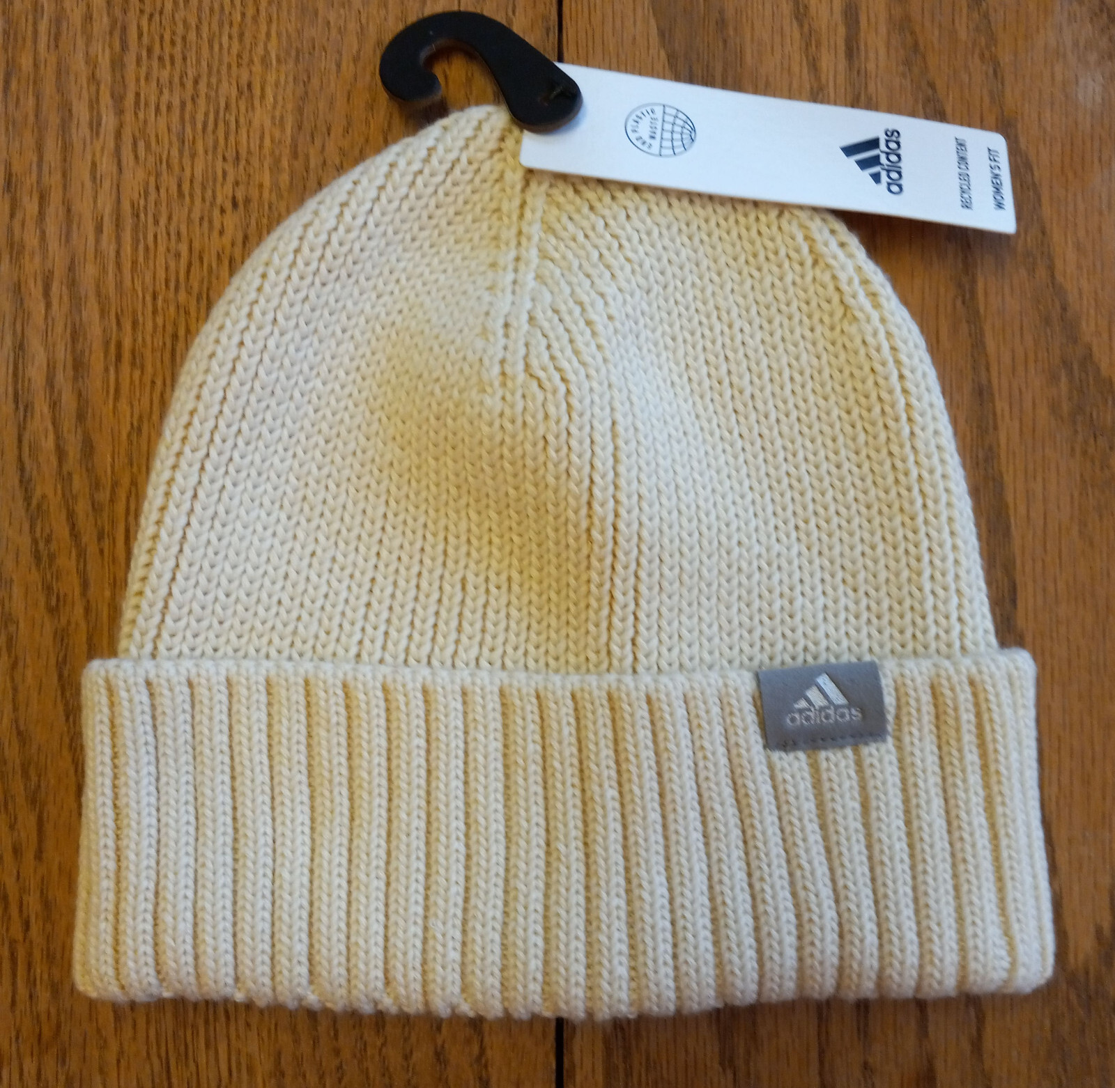 NWT ADIDAS “Fashioned Fold” Womens Cuffed Knit Beanie Hat-OSFM @$24 WONDER WHITE