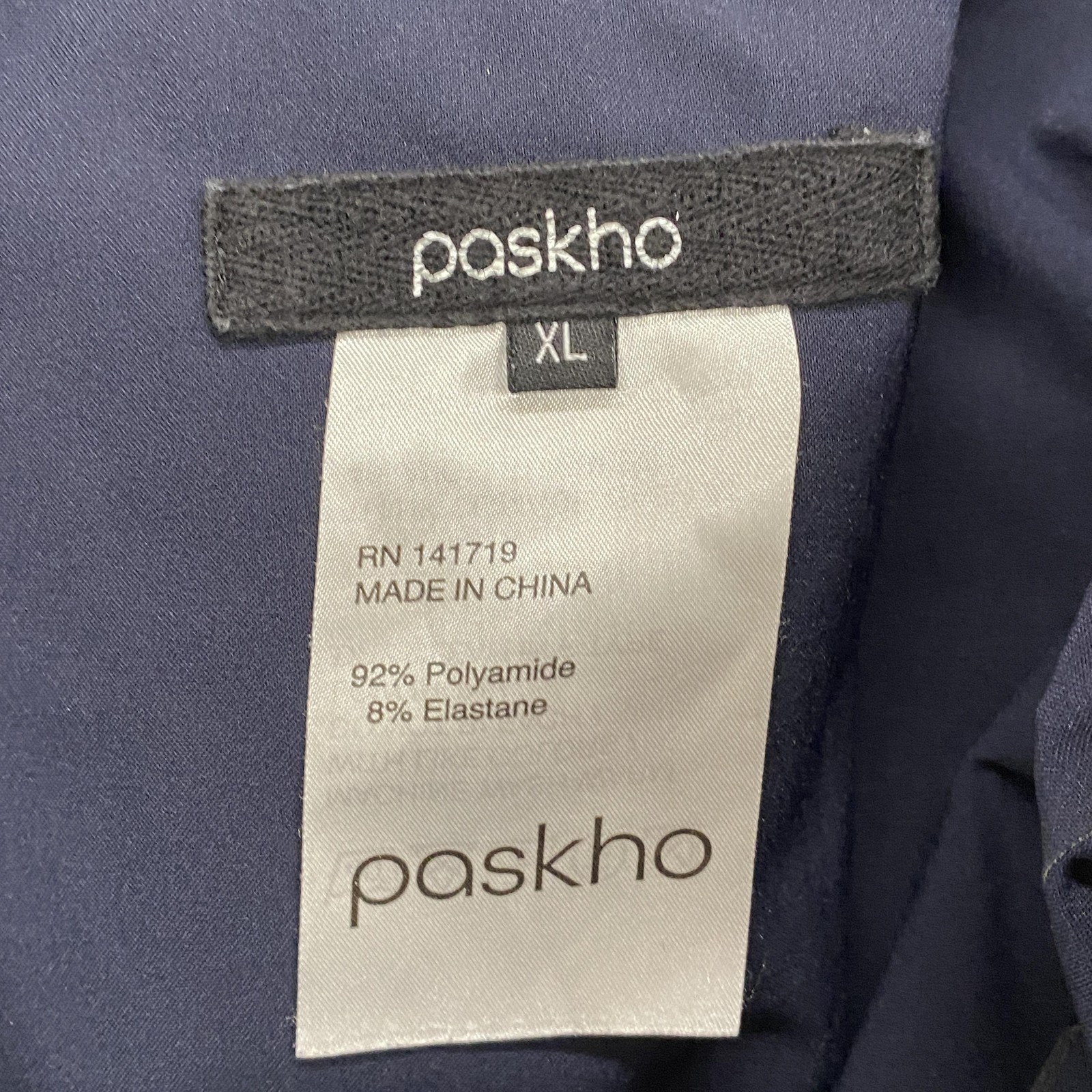 Paskho Shorts Mens XL Navy Blue Tech Stretch Zip Pockets Elastic Waist Drawcord