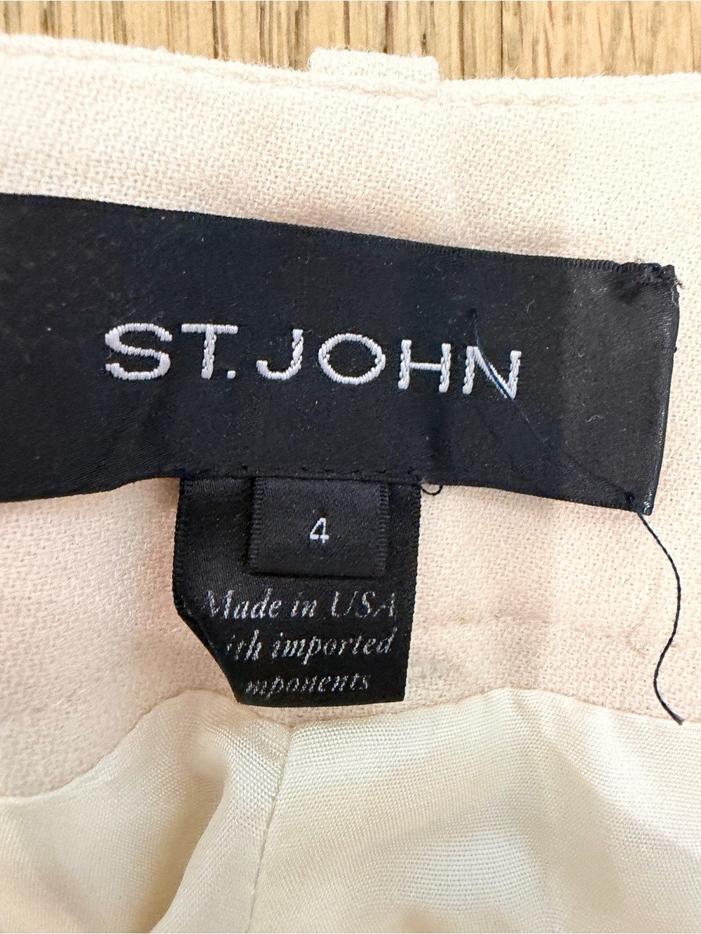 🤍 St. John Cream Wide Leg Trousers Size 4 🤍