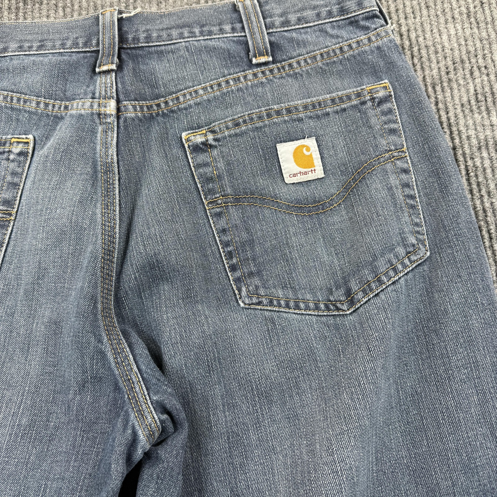 Carhartt Jeans Mens 36×30 Blue Relaxed Fit Straight Leg Denim Workwear Pants
