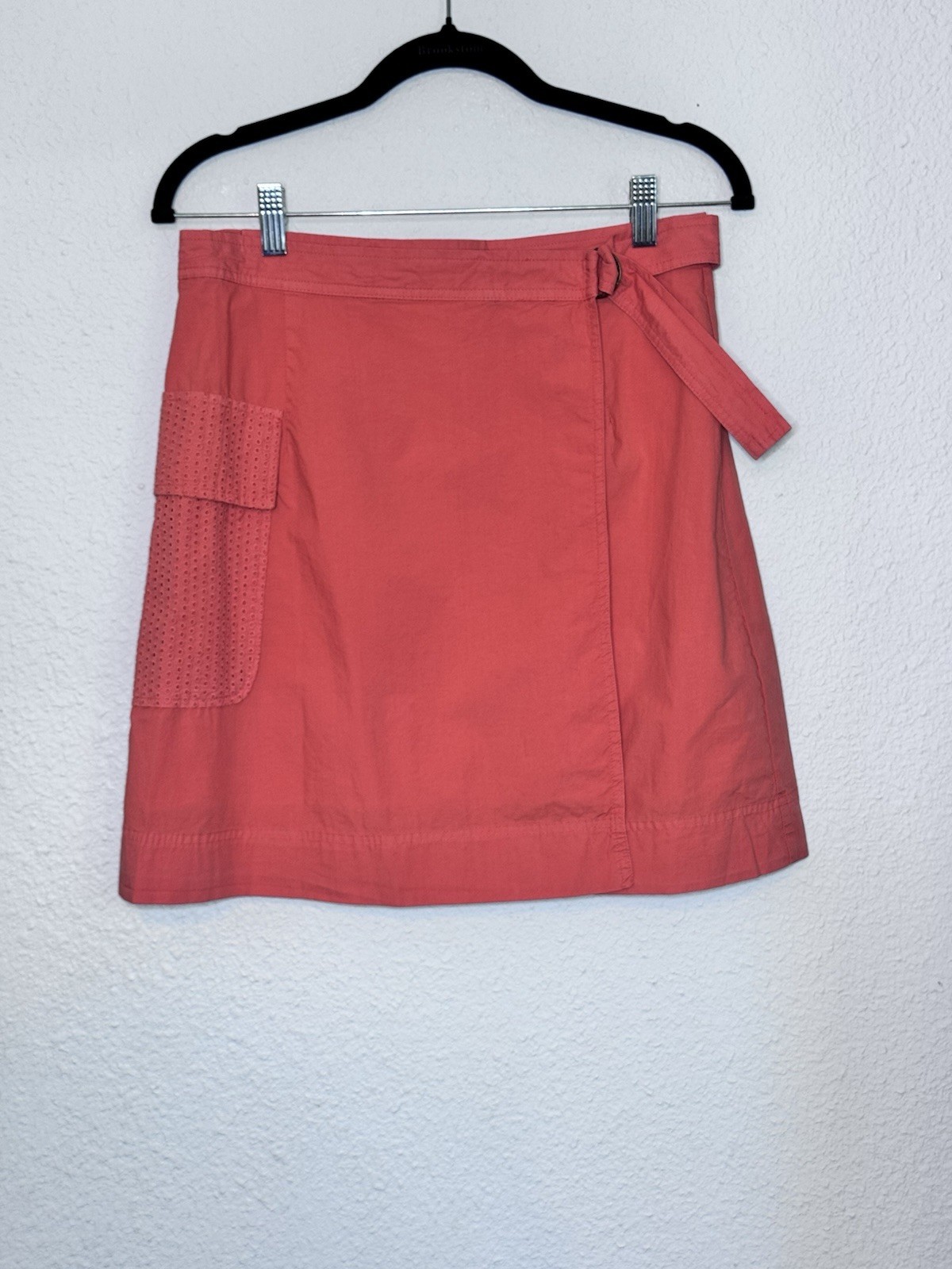 Lilla P Women’s NWT Orange Wrap Skirt Size XS Lined Knee Length 100% Cotton