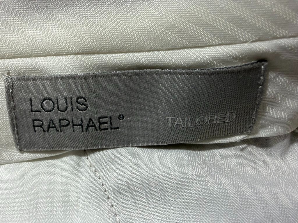 NWT Louis Raphael Tailored modern fit W38 L32 solid flat zipper button closure
