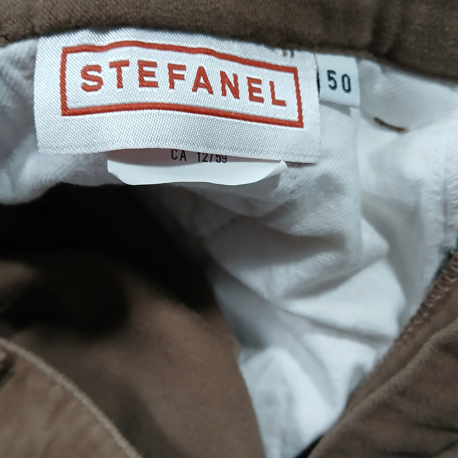 Stefanel Pleated Brushed Cotton Pants Men 50 IT 33×29 Brown Italy Moleskin Style