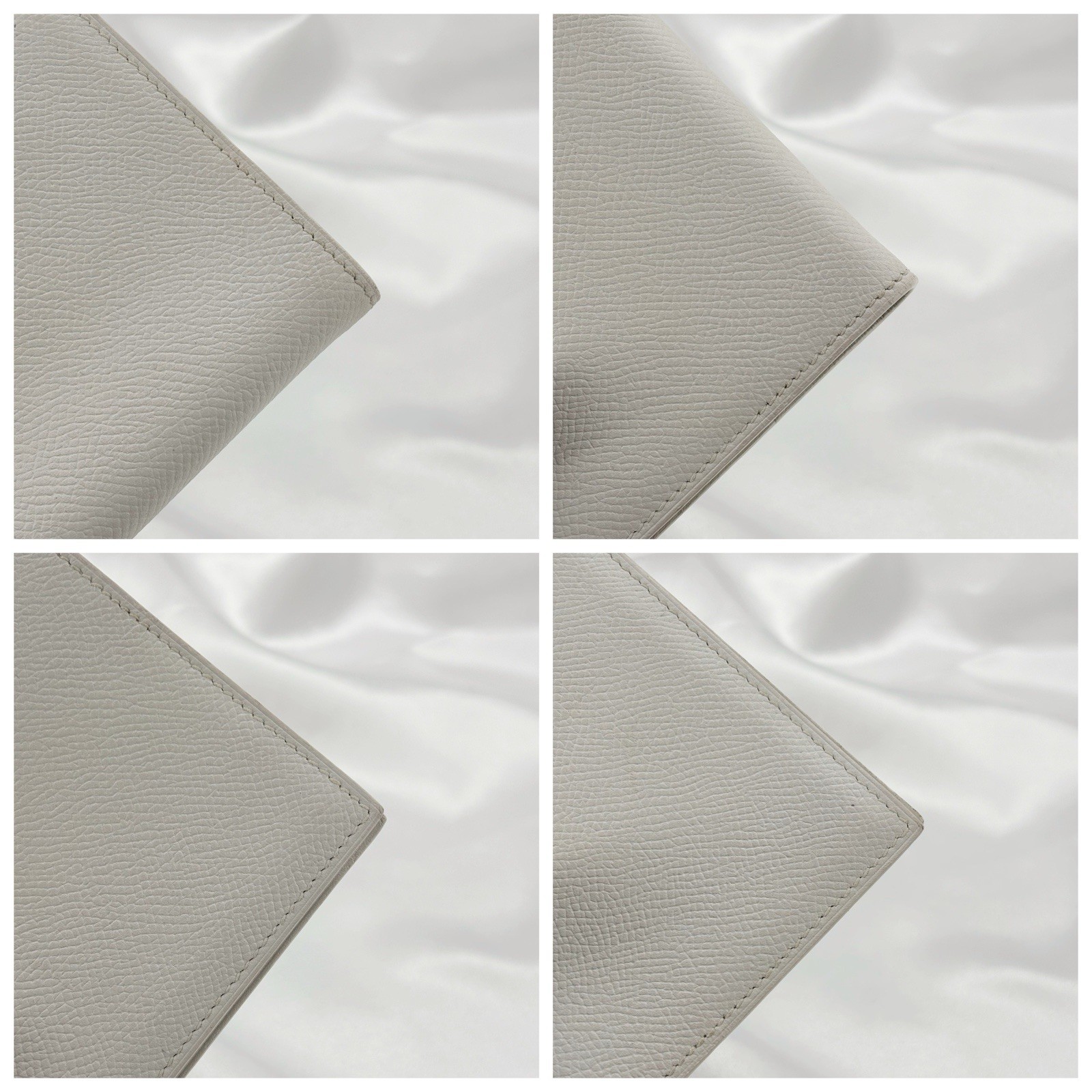 HERMES Agenda GM Notebook Cover Epsom White Silver Hardware Square K Auth