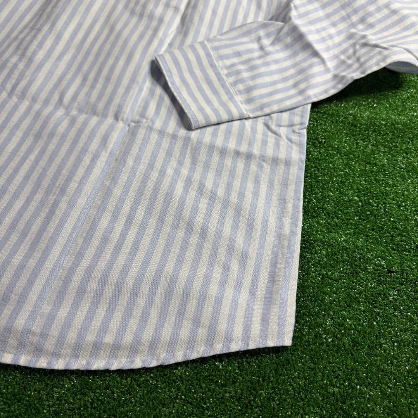 McNeal Long Sleeve Button Down Striped Blue Oxford Tailored Casual Shirt Size 45