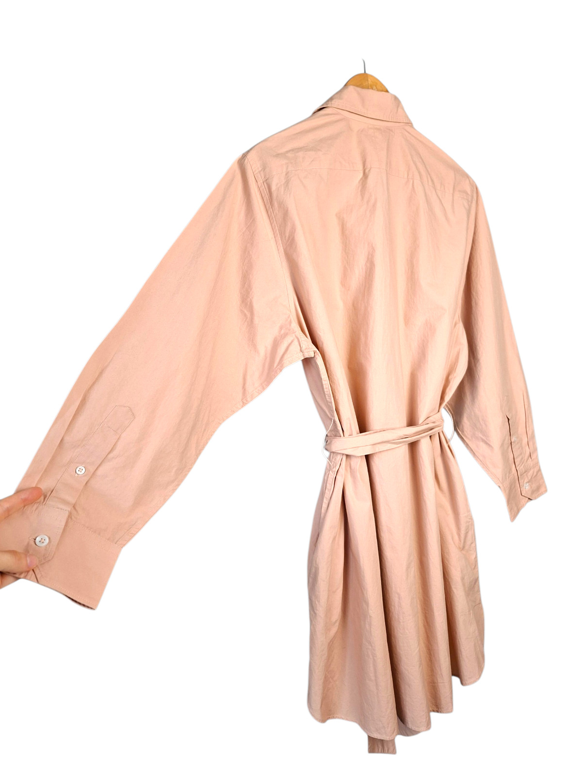 Frances Valentine Cotton Poplin Shirt Dress Structured Oversized Belted M/L