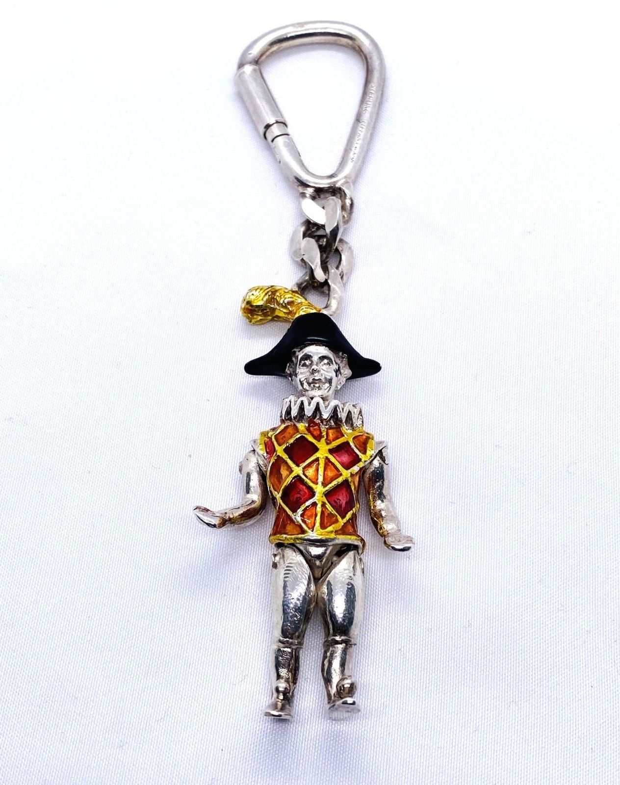 Tiffany & Co Circus Collection Gene Moore Sterling Enamel Harlequin Key Chain