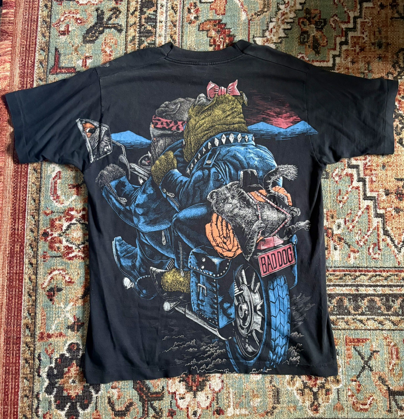 Vintage Bad Dog Shirt All Over Print Size L