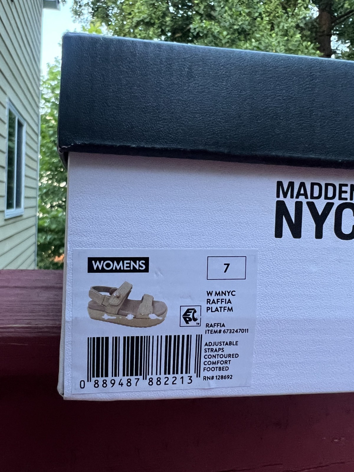 Steve Madden NYC Bigmona Platform Sandals Natural Raffia Fiber Women’s Size7 New
