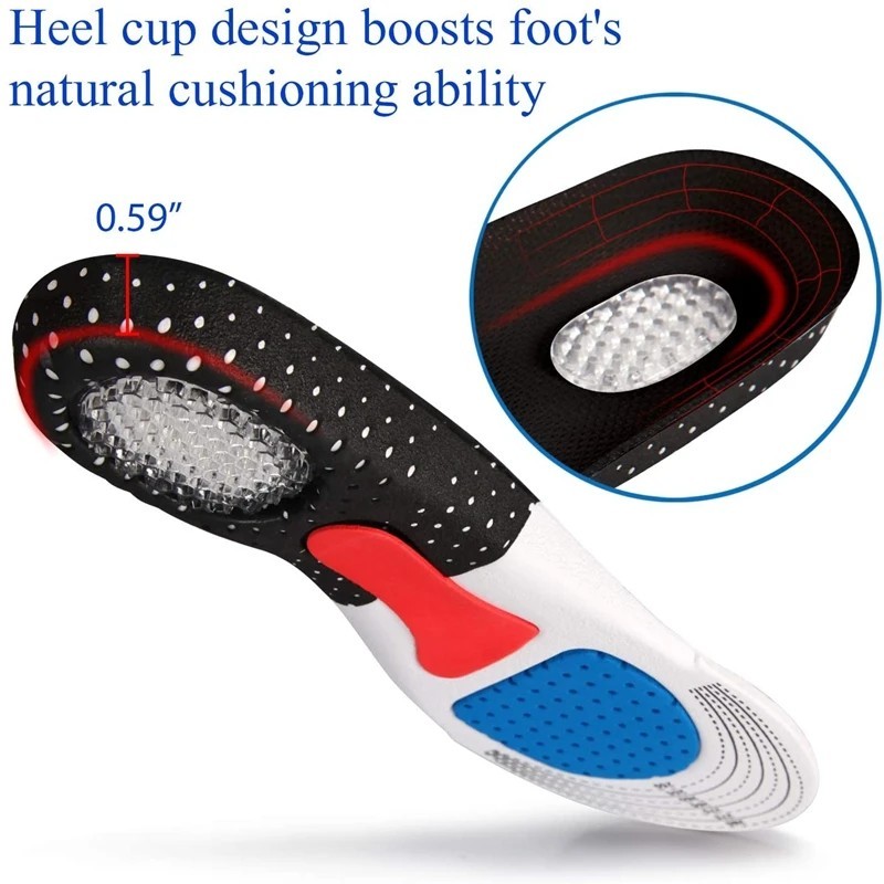 1Pair Orthopedic Insoles Memory Foam Cushion Gel Insole Silicone Arch Support Pa