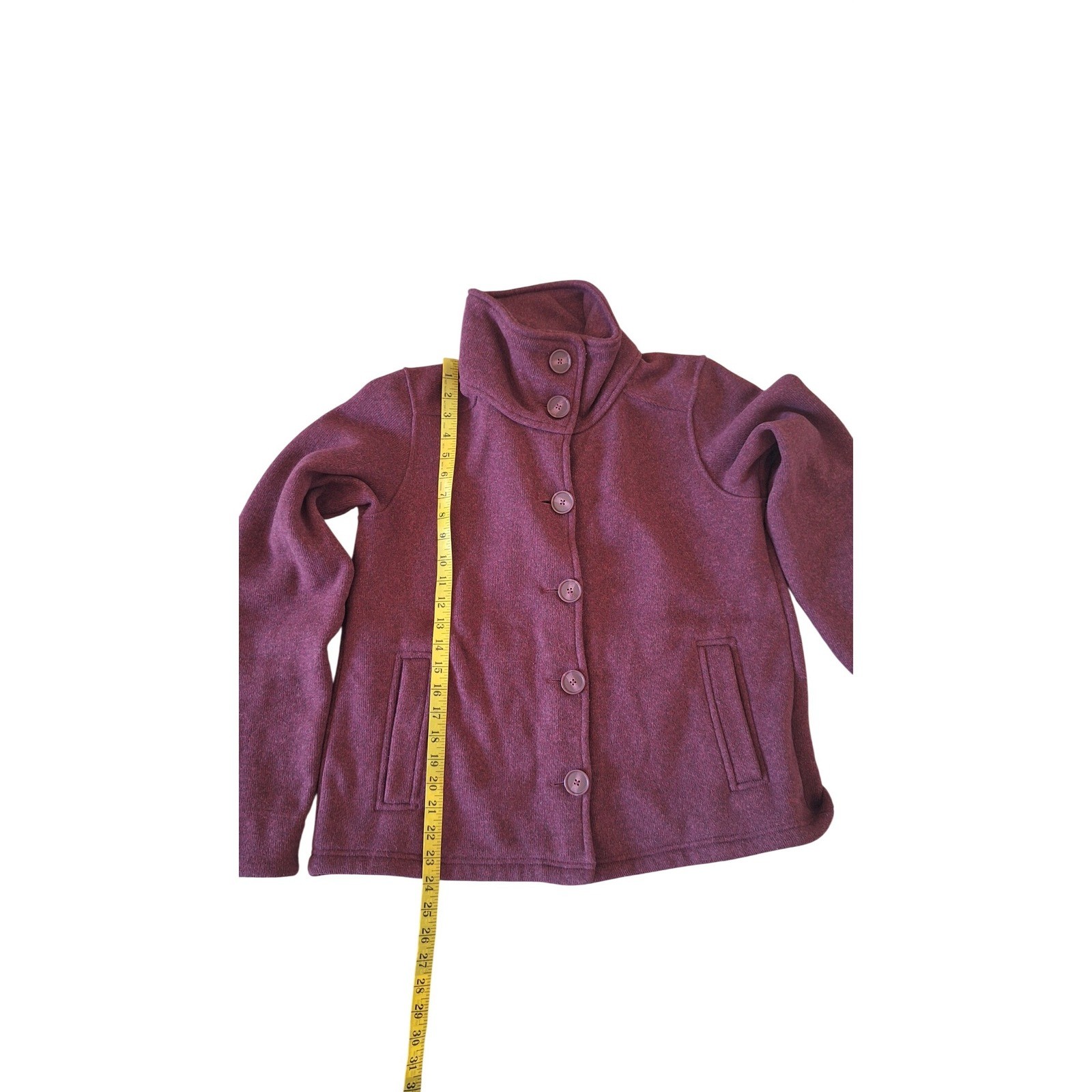 Patagonia Womens Better Sweater Button Front Jacket Burgundy Fleece Medium