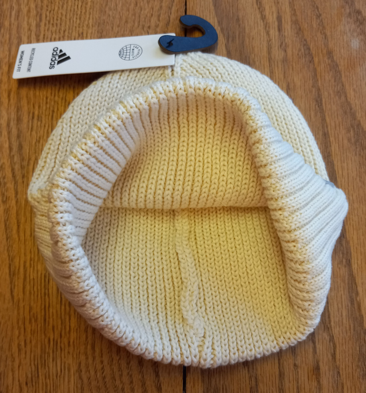 NWT ADIDAS “Fashioned Fold” Womens Cuffed Knit Beanie Hat-OSFM @$24 WONDER WHITE
