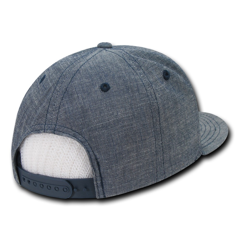 Washed Denim Snapback Hat – Blue, Cotton (Decky 1094-BLU, New with Tags)