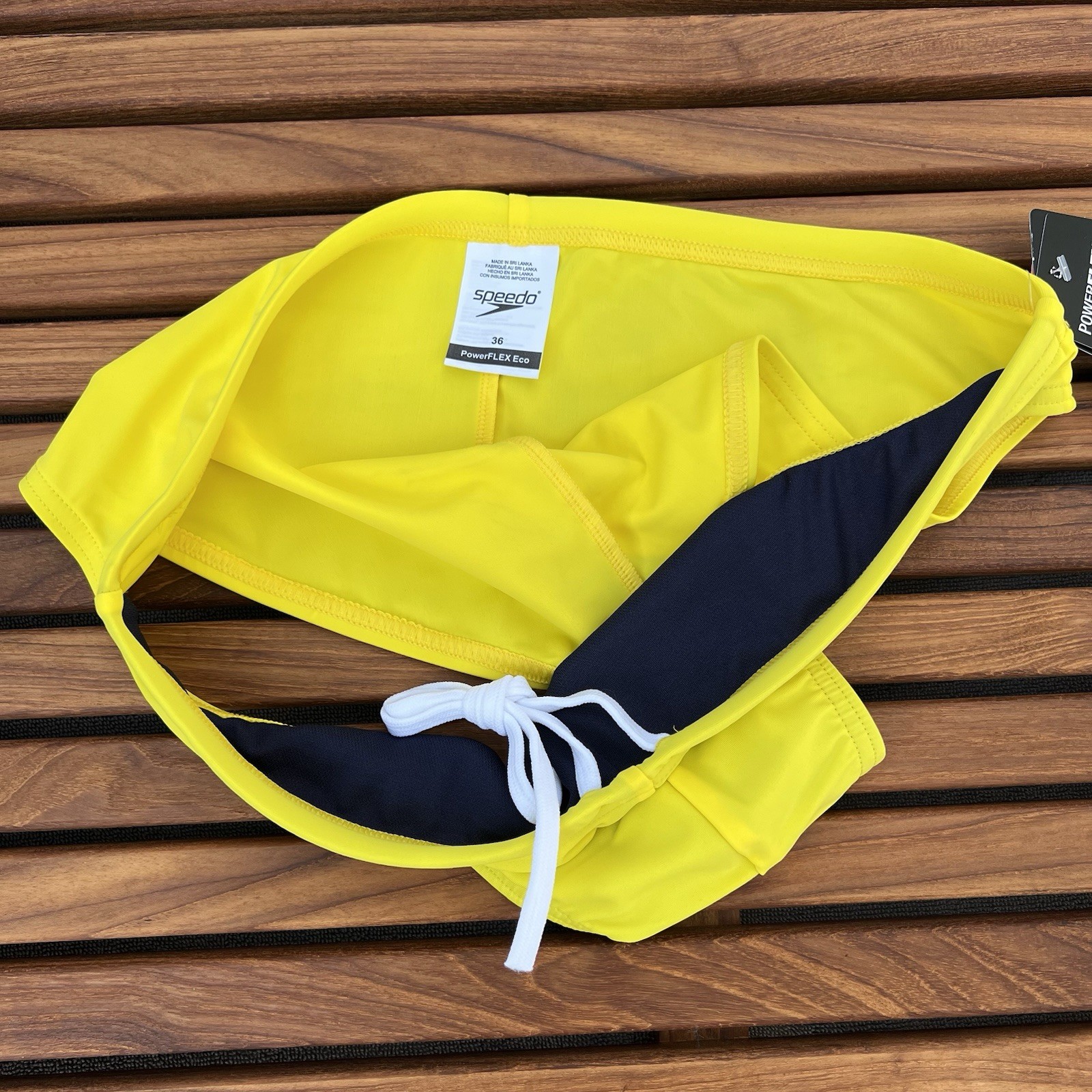 Speedo Men vibrant yellow solar swim brief bikini Swimwear size 28 34