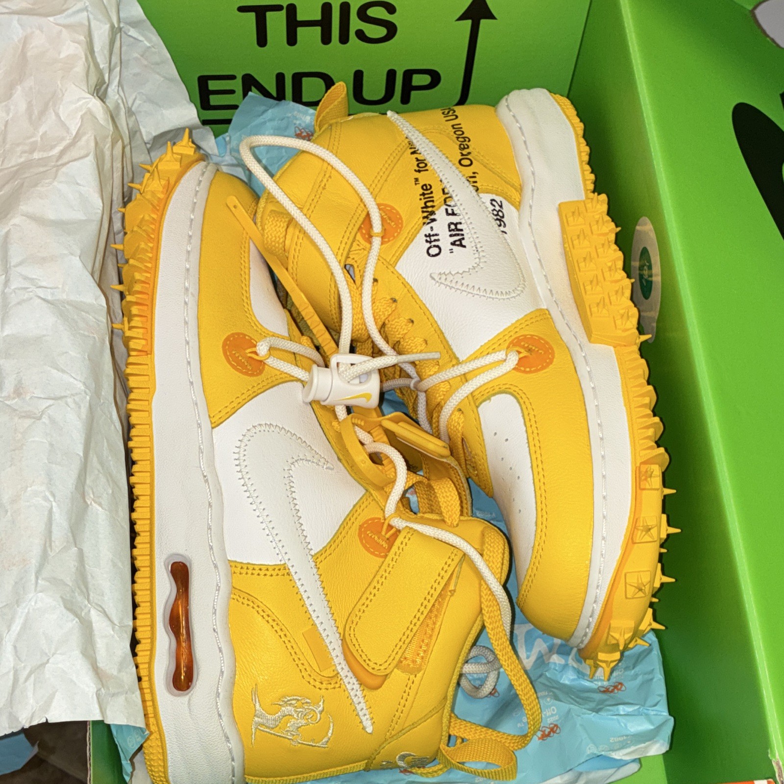 Nike Air Force 1 Mid Off-White Varsity Maize White/Yellow Leather DR0500-101