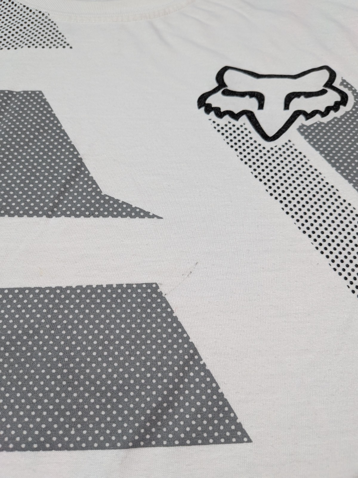 Fox FOX TECH Men’s White Graphic Logo T-Shirt Crew Neck Breathable Motocross L