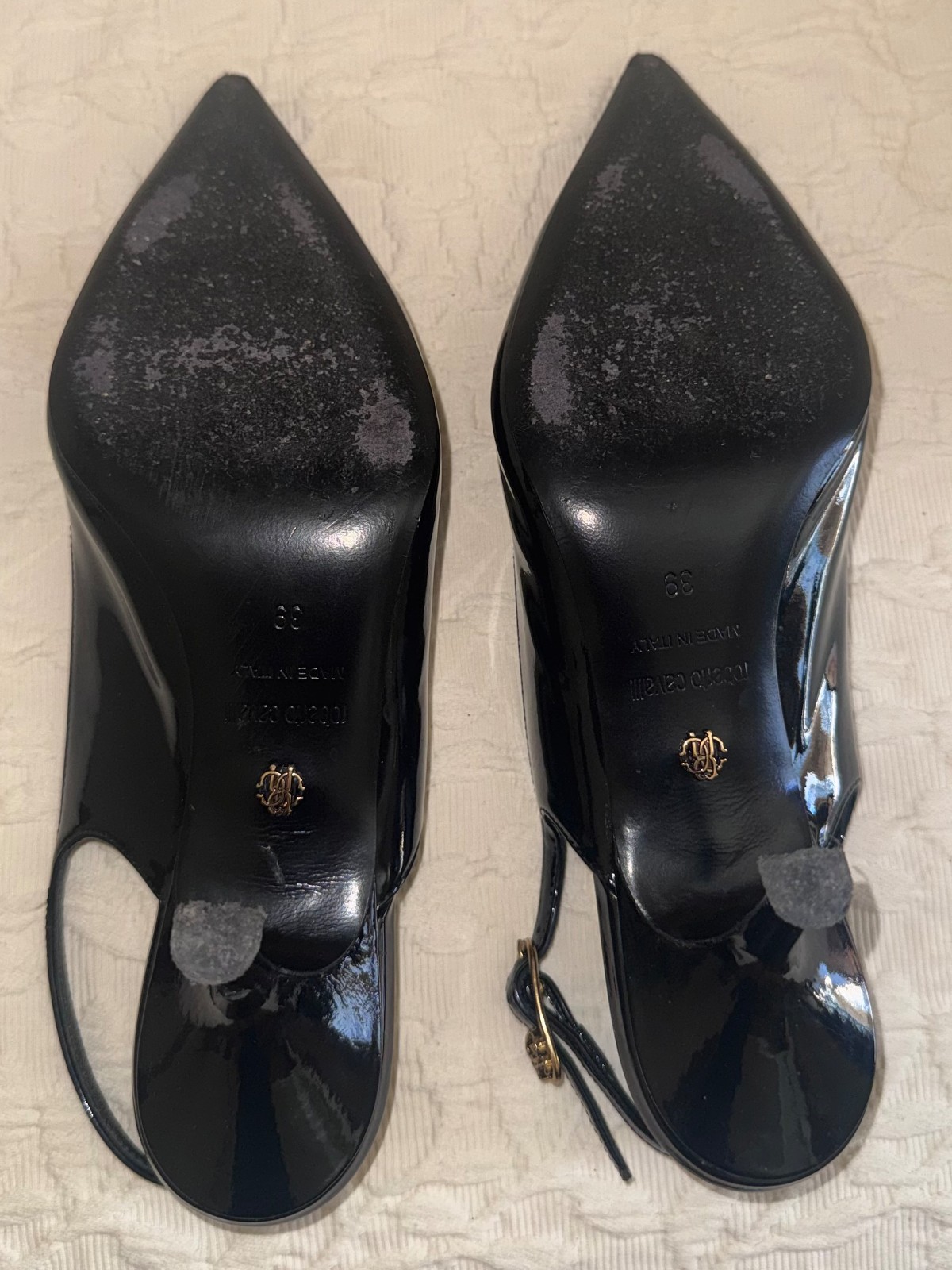 Roberto Cavalli leather heels US8 EU39 made in Italy